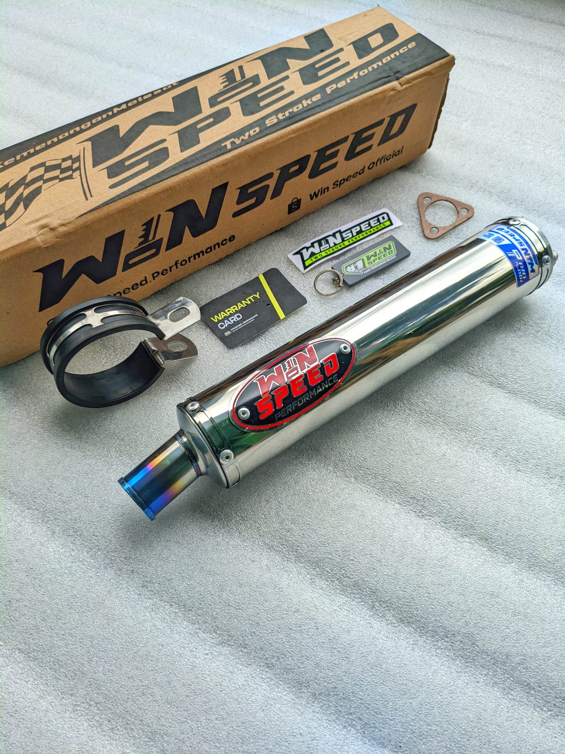SILENCERS STAINLEES POLISHED LOGO RED MUZZLE HALF BLUE ORIGINAL WINSPEED