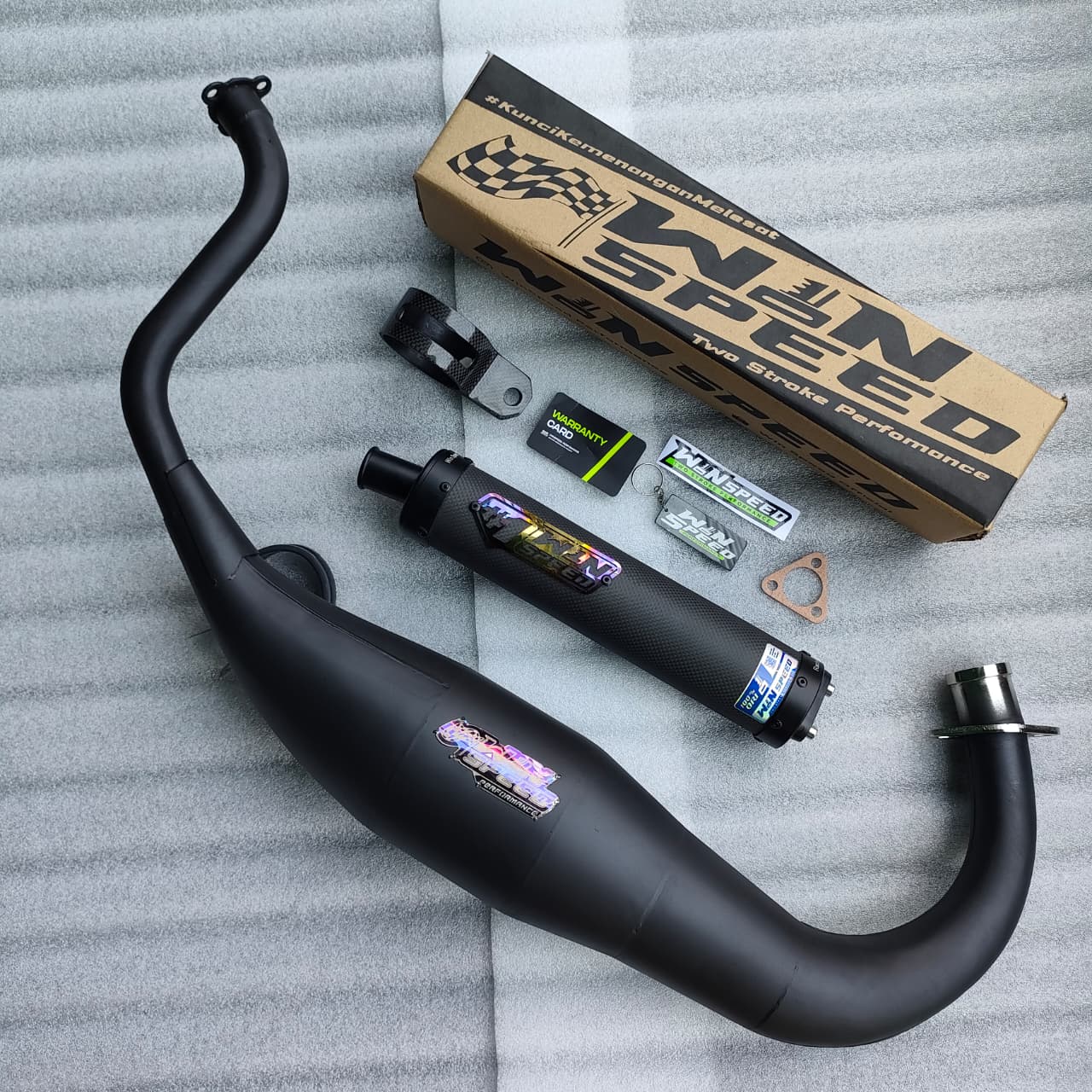 Fullsystem Silencers Carbon Plain Doff Endcap CNC Black , Exhaust Chamber Super Cobra, Clearcoated Mild Steel Black Coating, KR150, KRR150, KRR150ZX, Serpico - Image 2
