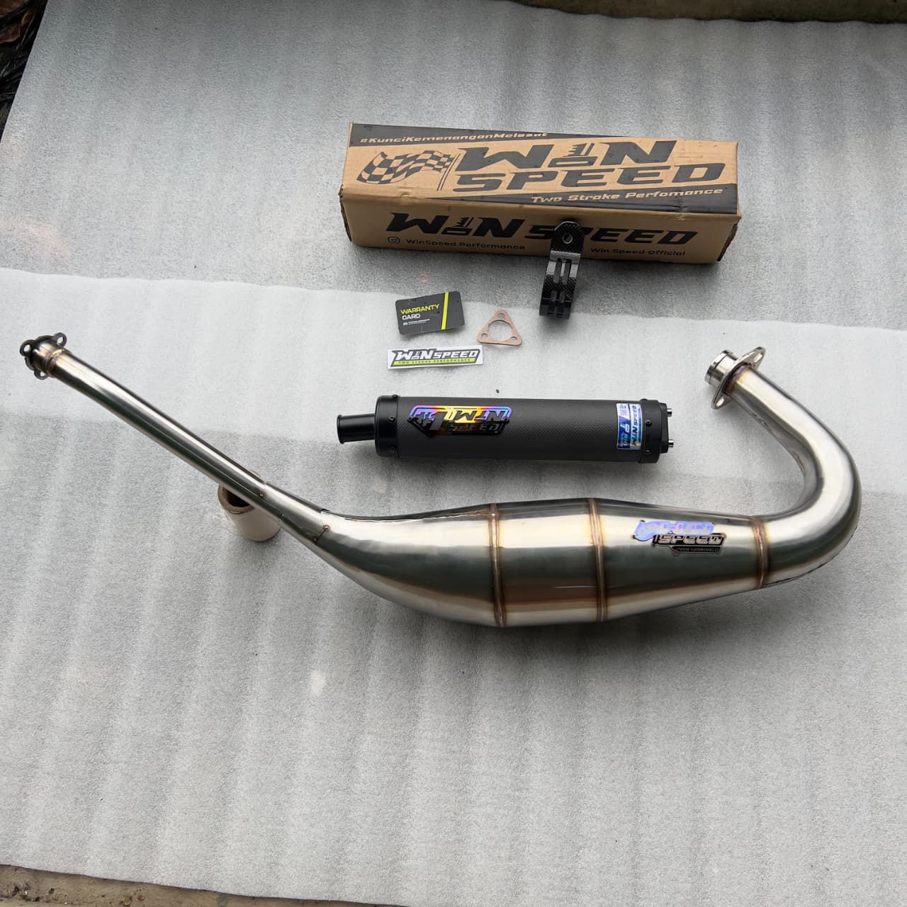 Fullsystem Silencers Carbon Plain Doff ENDCAP CNC , Exhaust Chamber Step Standar, Stainless Press , KR150, KRR150, KRR150ZX, Serpico