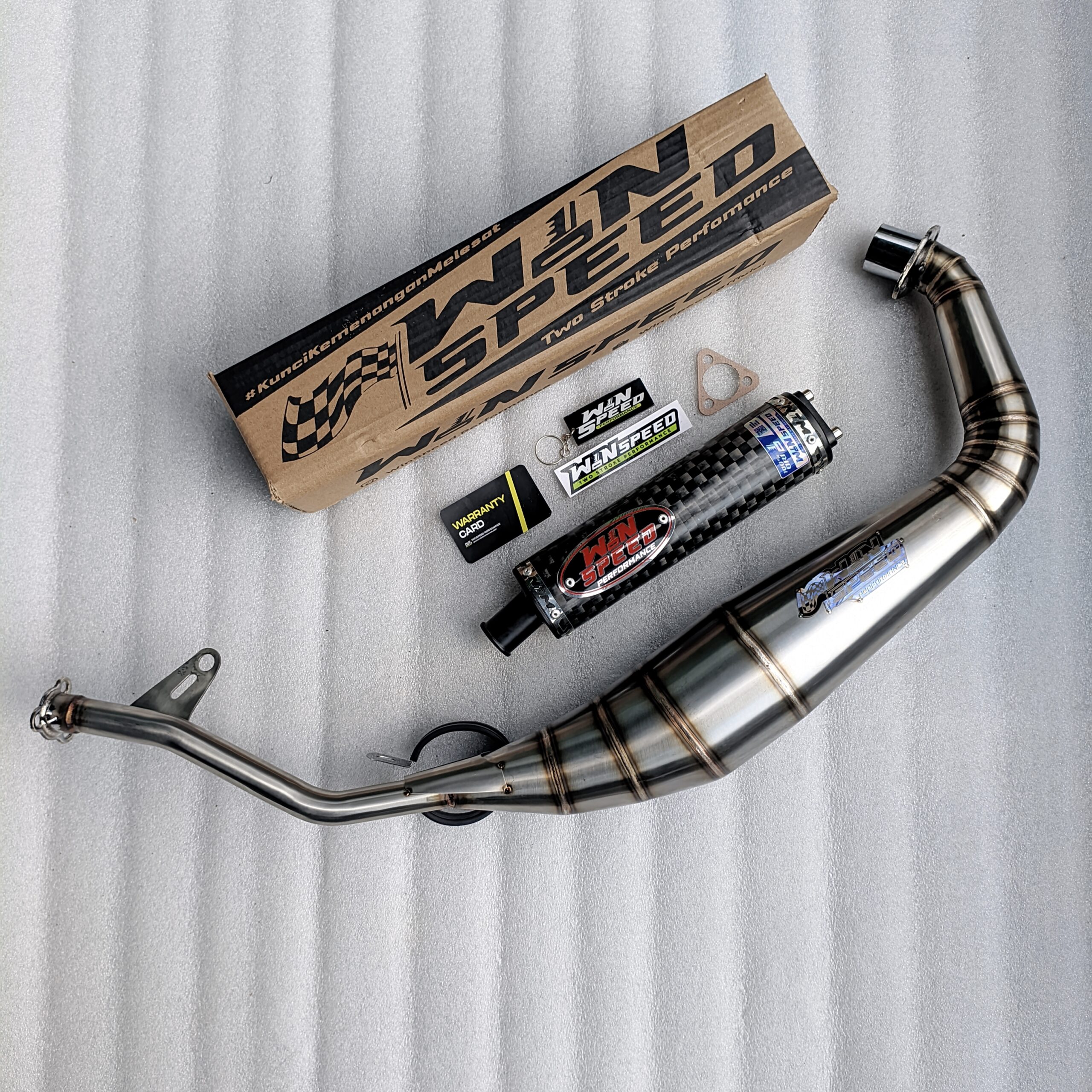 Fullsystem Silencers Carbon Spreadtow & Plain Doff , Exhaust Chamber Stainless Cobra Underpass , Satria 2tak Hiu/Lumba/RGV/RGX - Image 3