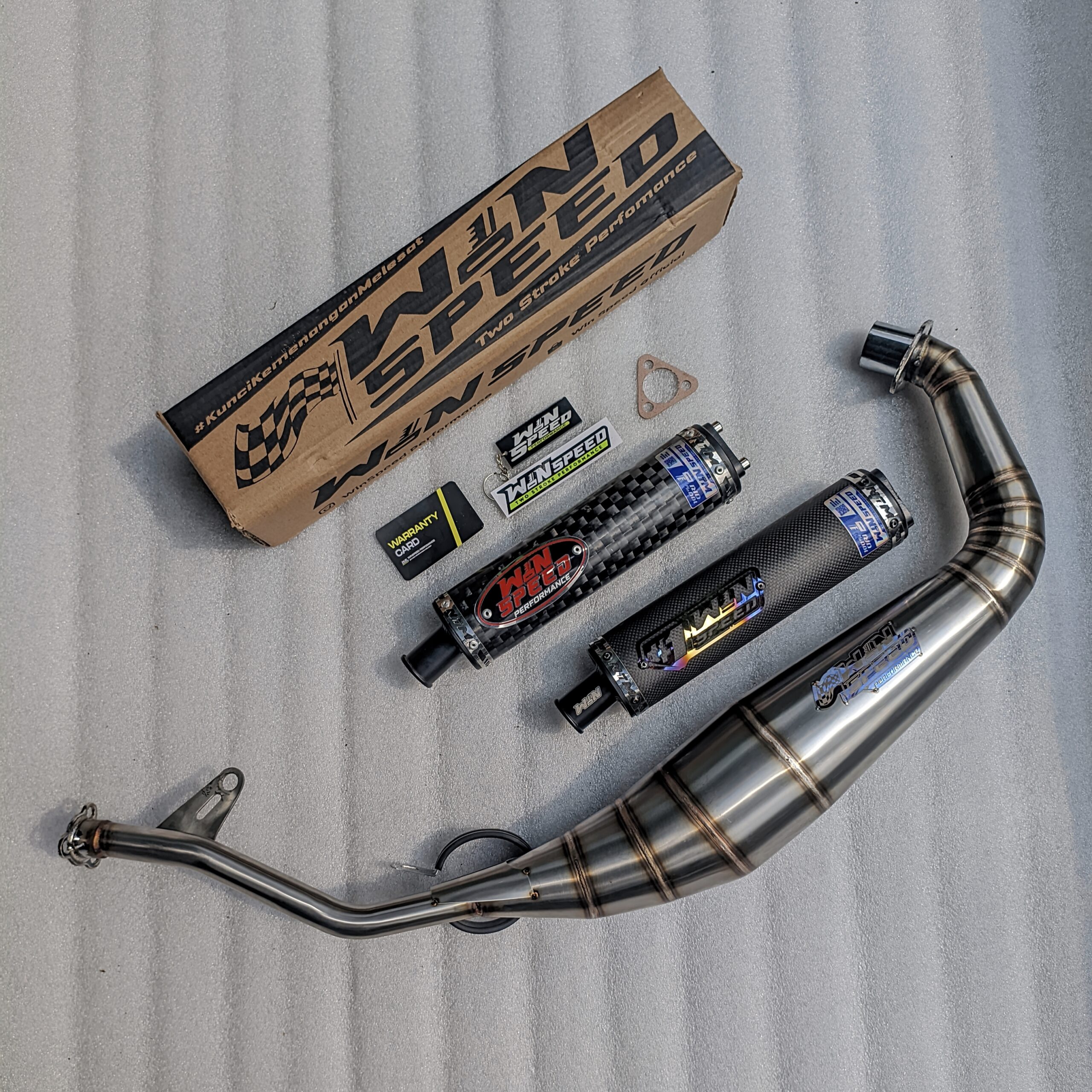 Fullsystem Silencers Carbon Spreadtow & Plain Doff , Exhaust Chamber Stainless Cobra Underpass , Satria 2tak Hiu/Lumba/RGV/RGX - Image 4