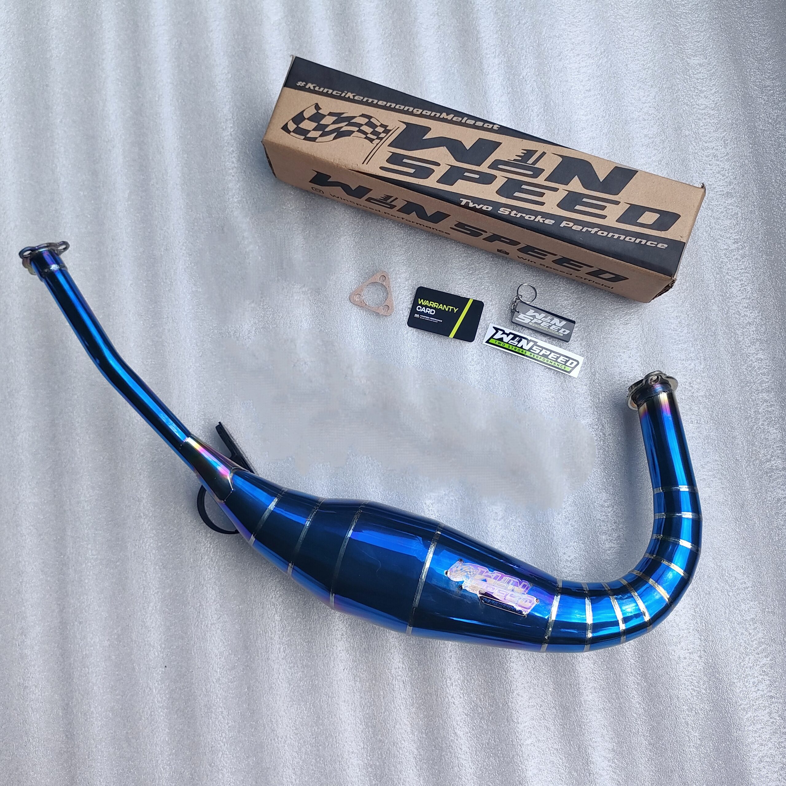 Set, Exhaust Chamber Stainless Full Blue REPSOL UNDERWEAR MODEL, Stainless , YAMAHA RX KING, RXS