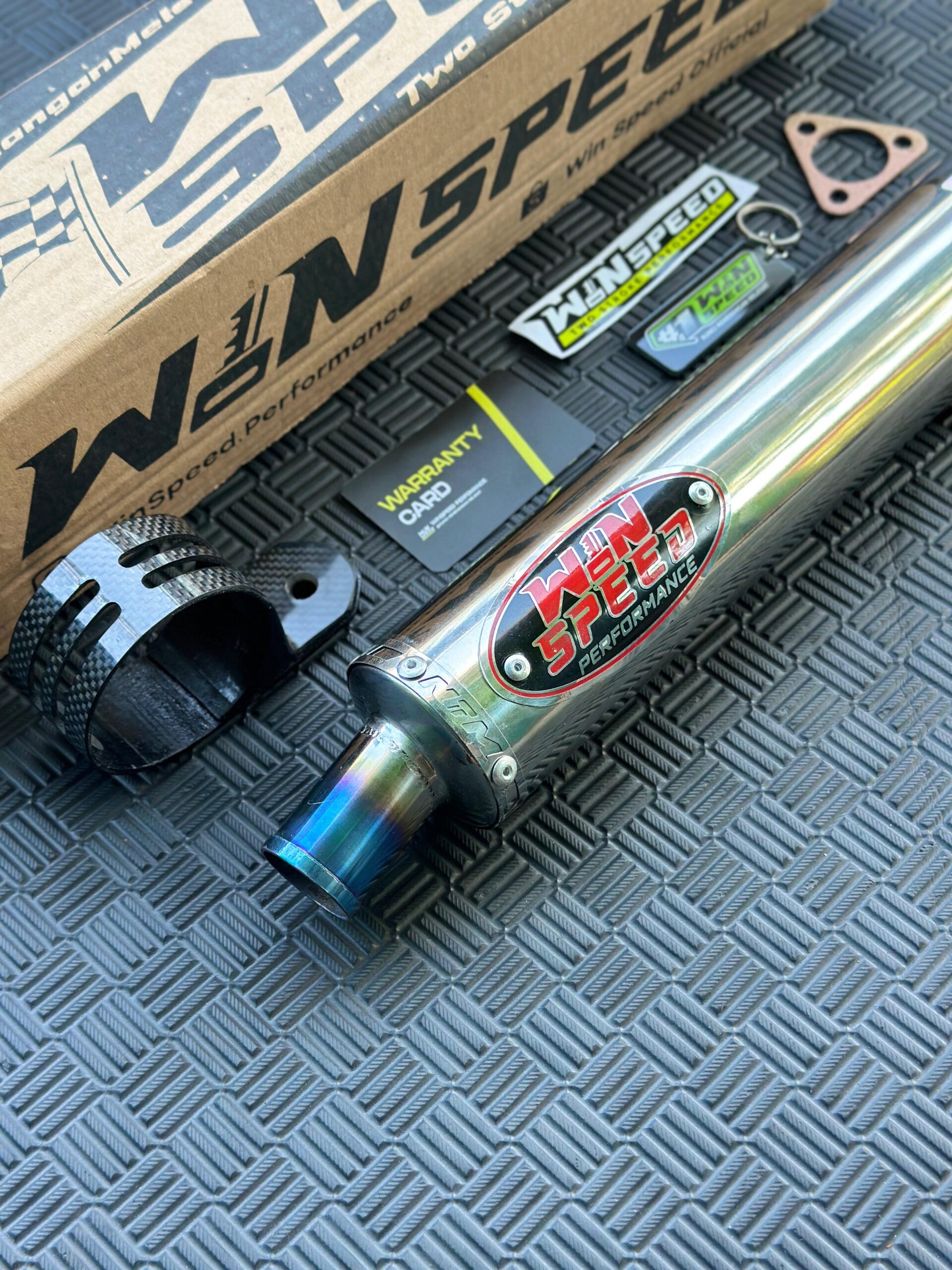 SILENCERS STAINLEES POLISHED LOGO RED MUZZLE HALF BLUE ORIGINAL WINSPEED - Image 3