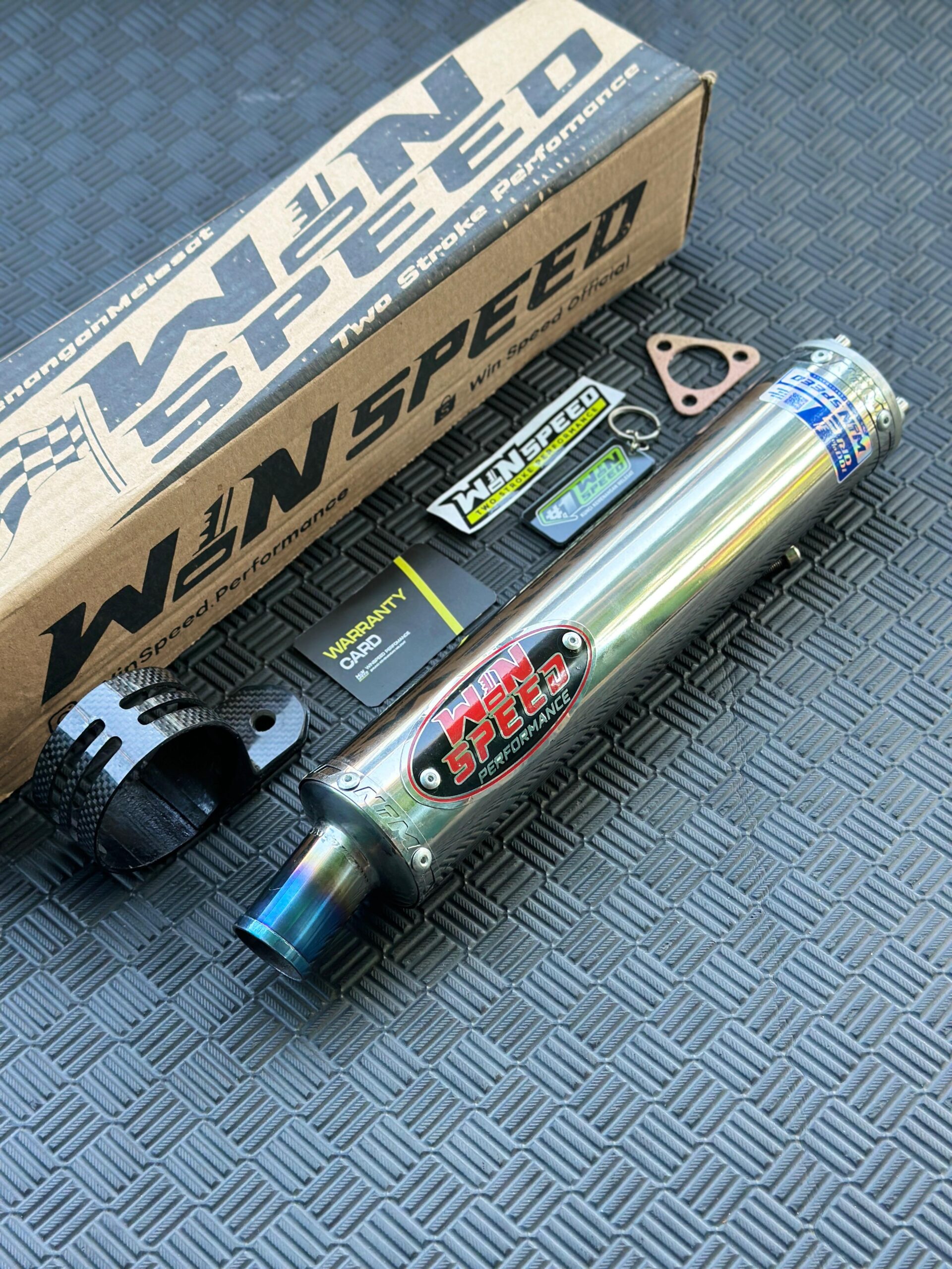 SILENCERS STAINLEES POLISHED LOGO RED MUZZLE HALF BLUE ORIGINAL WINSPEED - Image 2