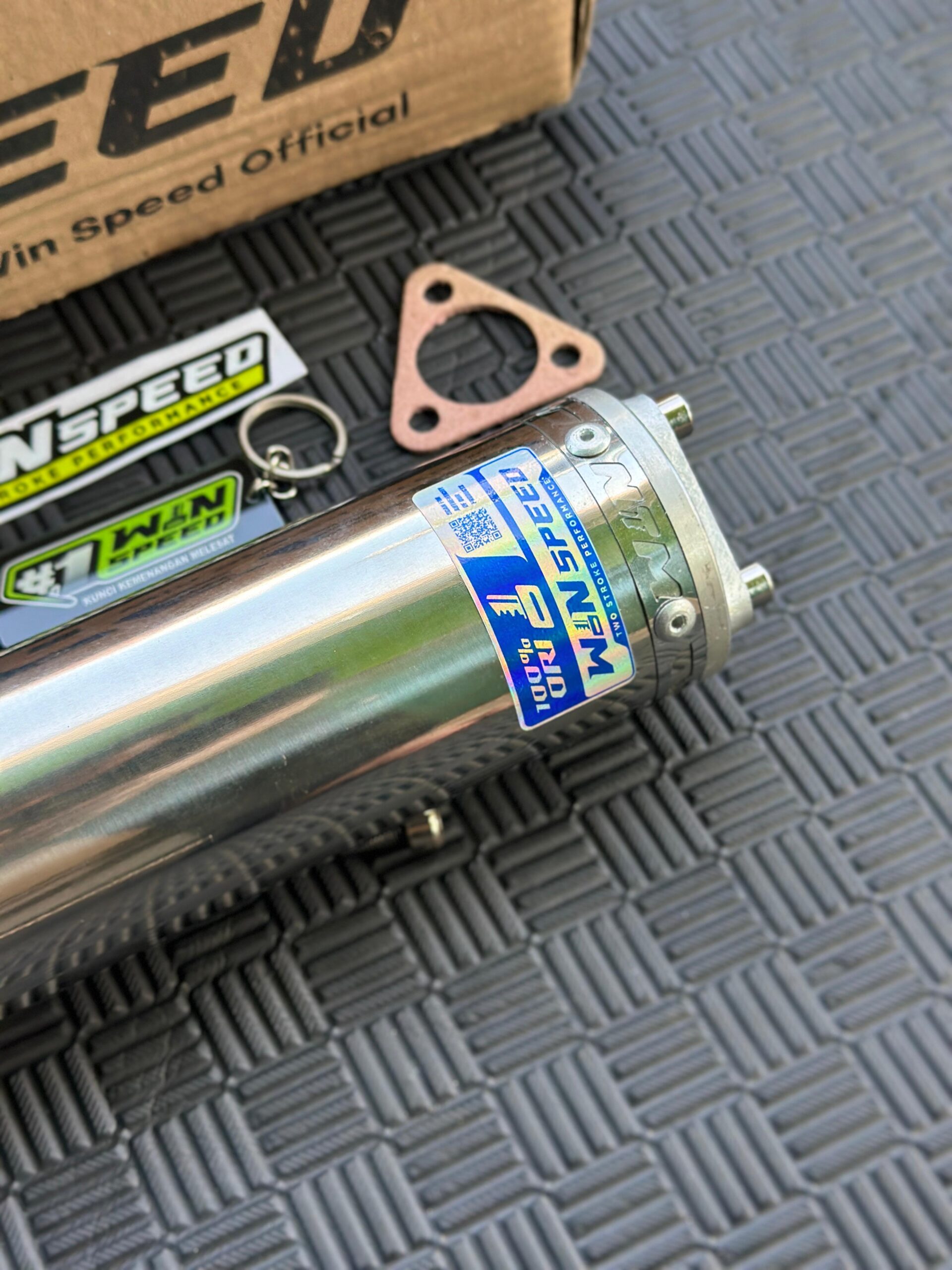 SILENCERS STAINLEES POLISHED LOGO RED MUZZLE HALF BLUE ORIGINAL WINSPEED - Image 4
