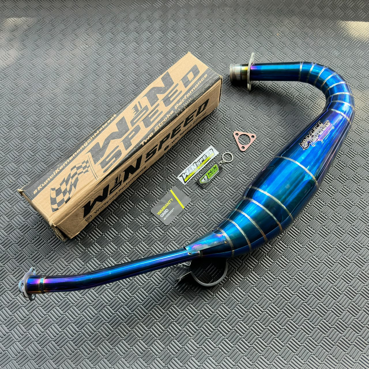 Set, Exhaust Chamber Stainless Full Blue PDK UNDERWEAR MODEL, Stainless , YAMAHA RX KING, RXS - Image 3