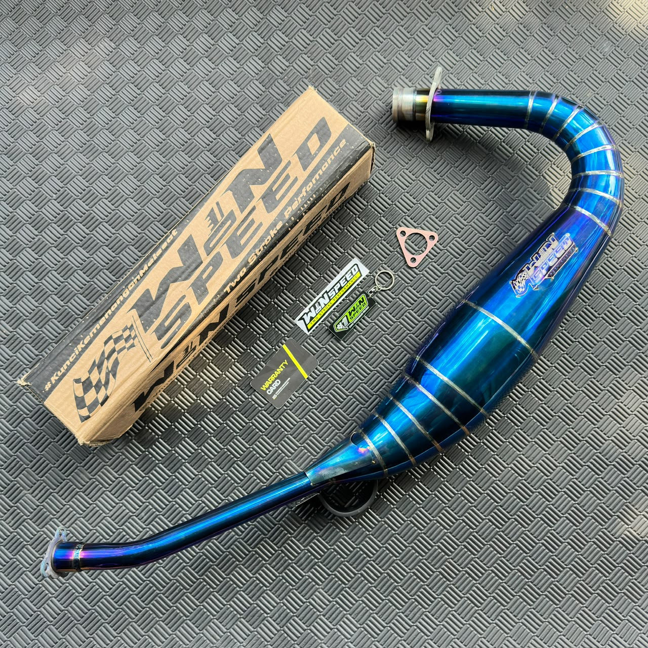 Set, Exhaust Chamber Stainless Full Blue PDK UNDERWEAR MODEL, Stainless , YAMAHA RX KING, RXS - Image 2