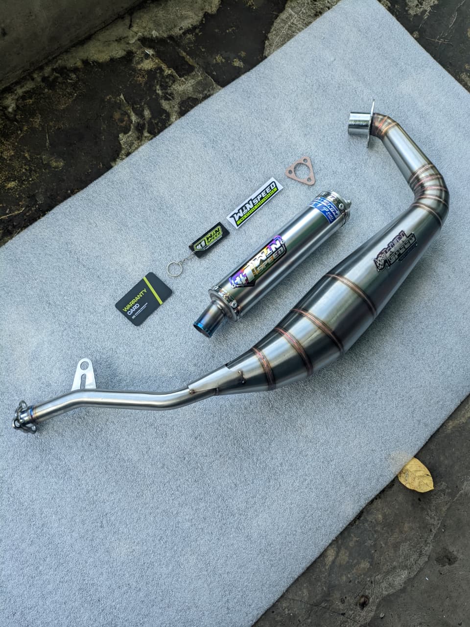 Fullsystem Silencers Stainless Half Blue , Exhaust Chamber Stainless Cobra Underpass , Satria 2tak Hiu/Lumba/RGV/RGX