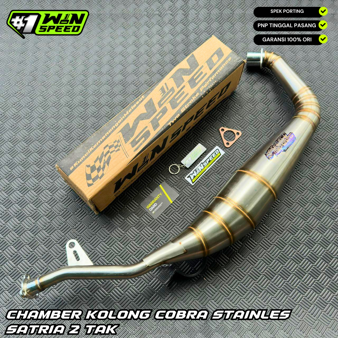 Set, Exhaust Chamber Chamber Stainless Cobra Underpass , Satria 2tak Hiu/Lumba/RGV/RGX