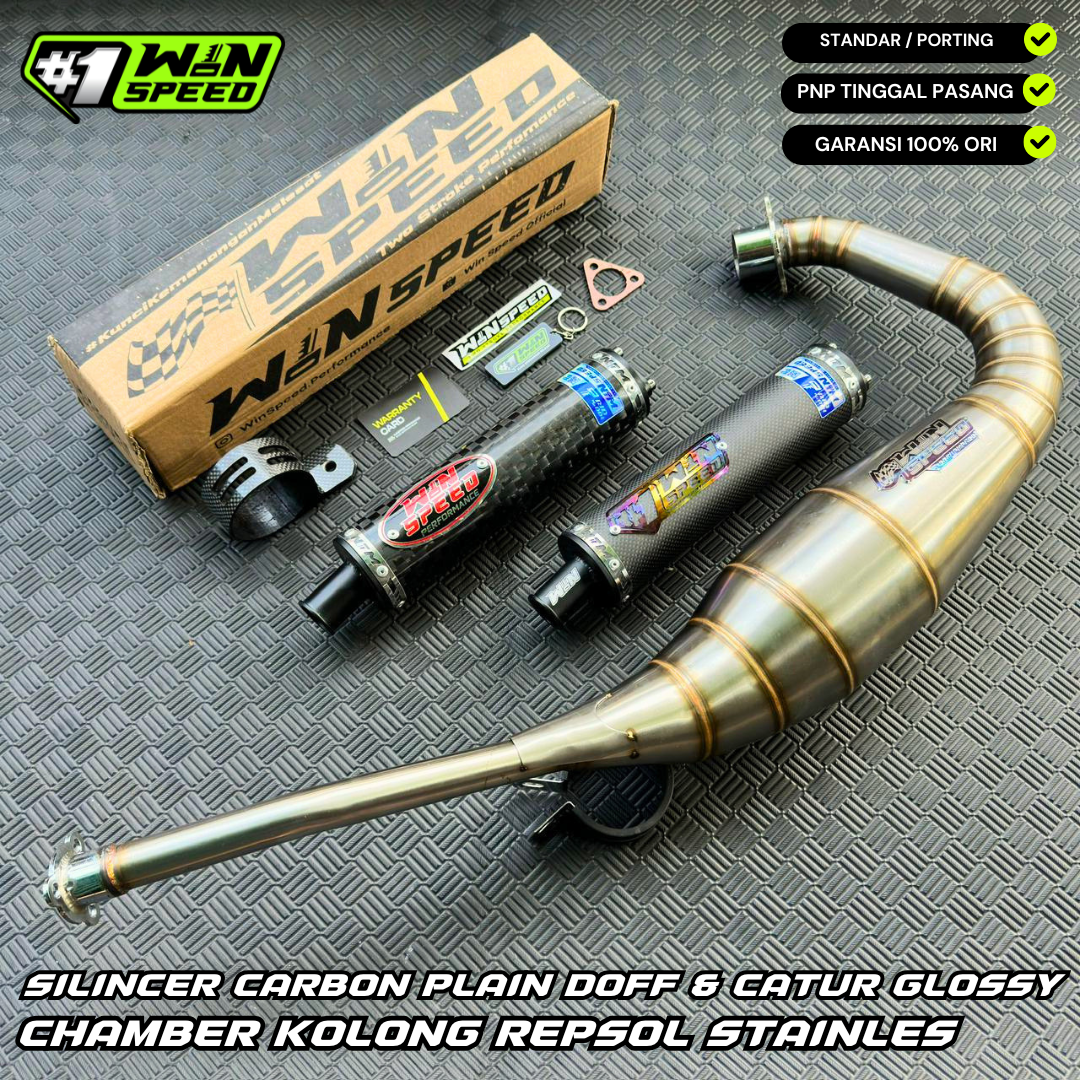 Fullsystem Silencers Carbon Spreadtow & Plain Doff , Exhaust Chamber Stainless Cobra Underpass , Suzuki RG-R / RG-V / TXR 150
