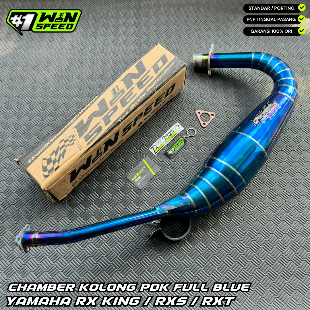 Set, Exhaust Chamber Stainless Full Blue PDK UNDERWEAR MODEL, Stainless , YAMAHA RX KING, RXS