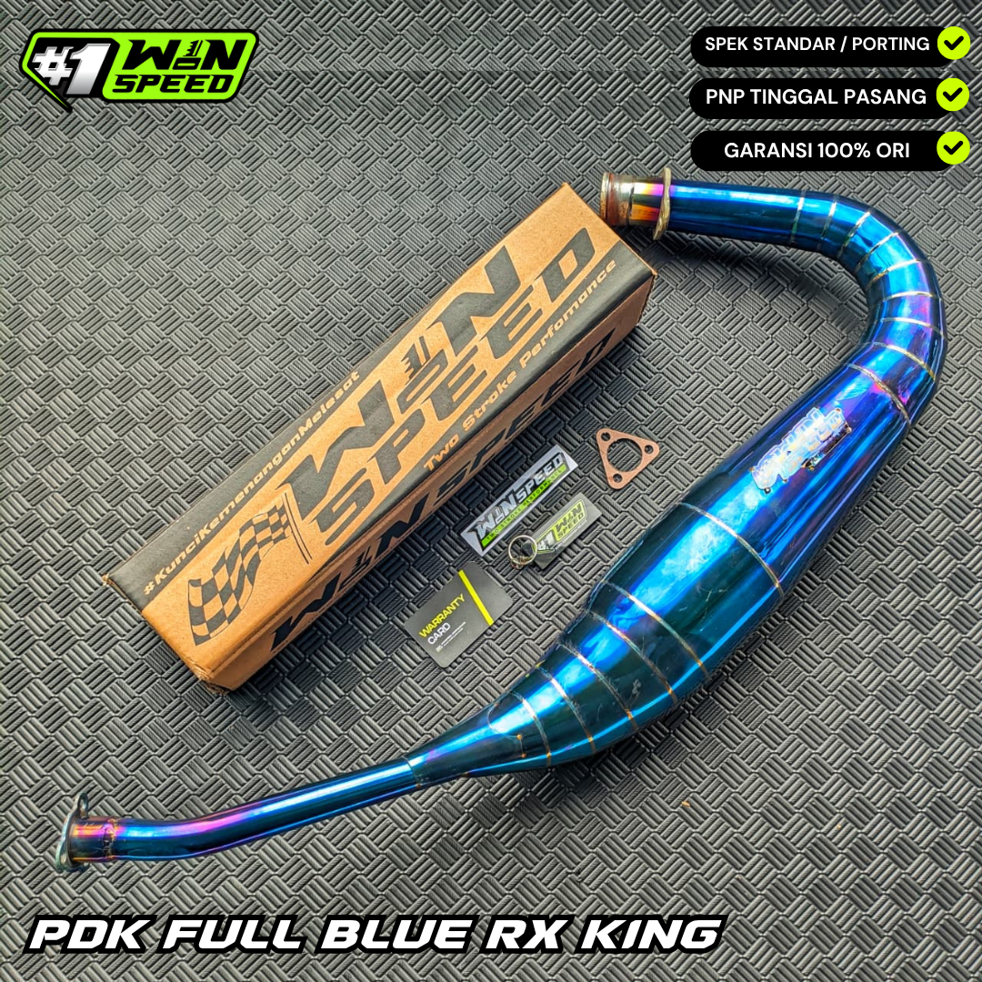 Set, Exhaust Chamber Stainless Full Blue PDK UNDERWEAR MODEL, Stainless , YAMAHA RX KING, RXS