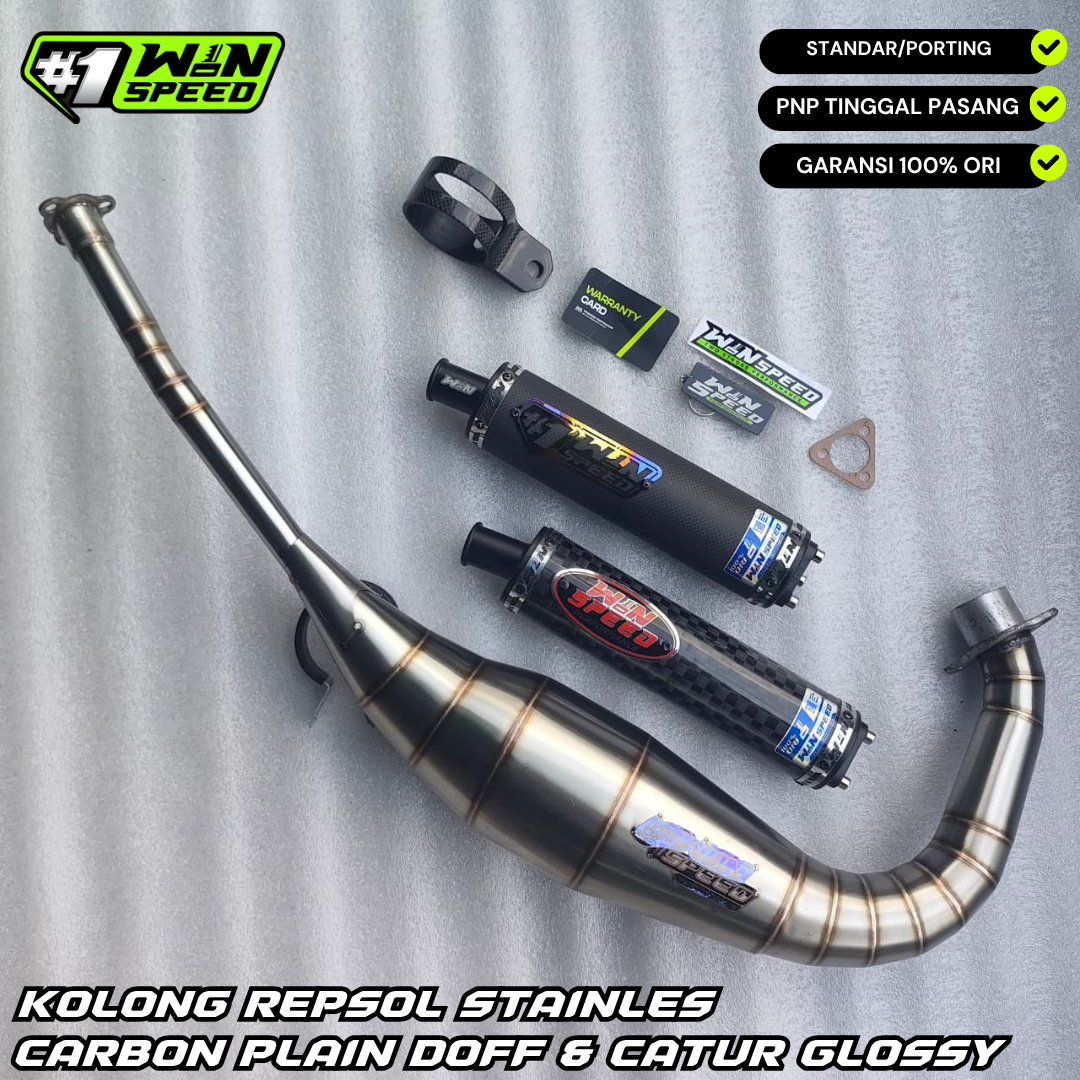Fullsystem Silencers Carbon Spreadtow & Plain Doff , Exhaust Chamber Stainless Cobra Underpass , Suzuki RG-R / RG-V / TXR 150