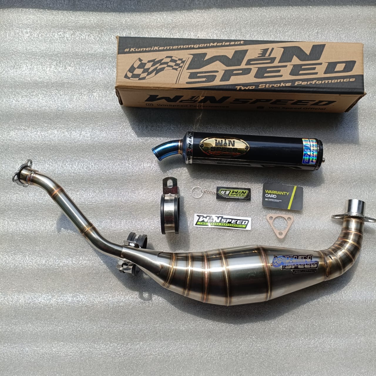 Fullsystem Silencer Alumunium Black Coating Logo Gold, Exhaust Chamber Stainless COBRA'S UNDERGROUND Model , YAMAHA F1ZR, F1Z, FORCE ONE