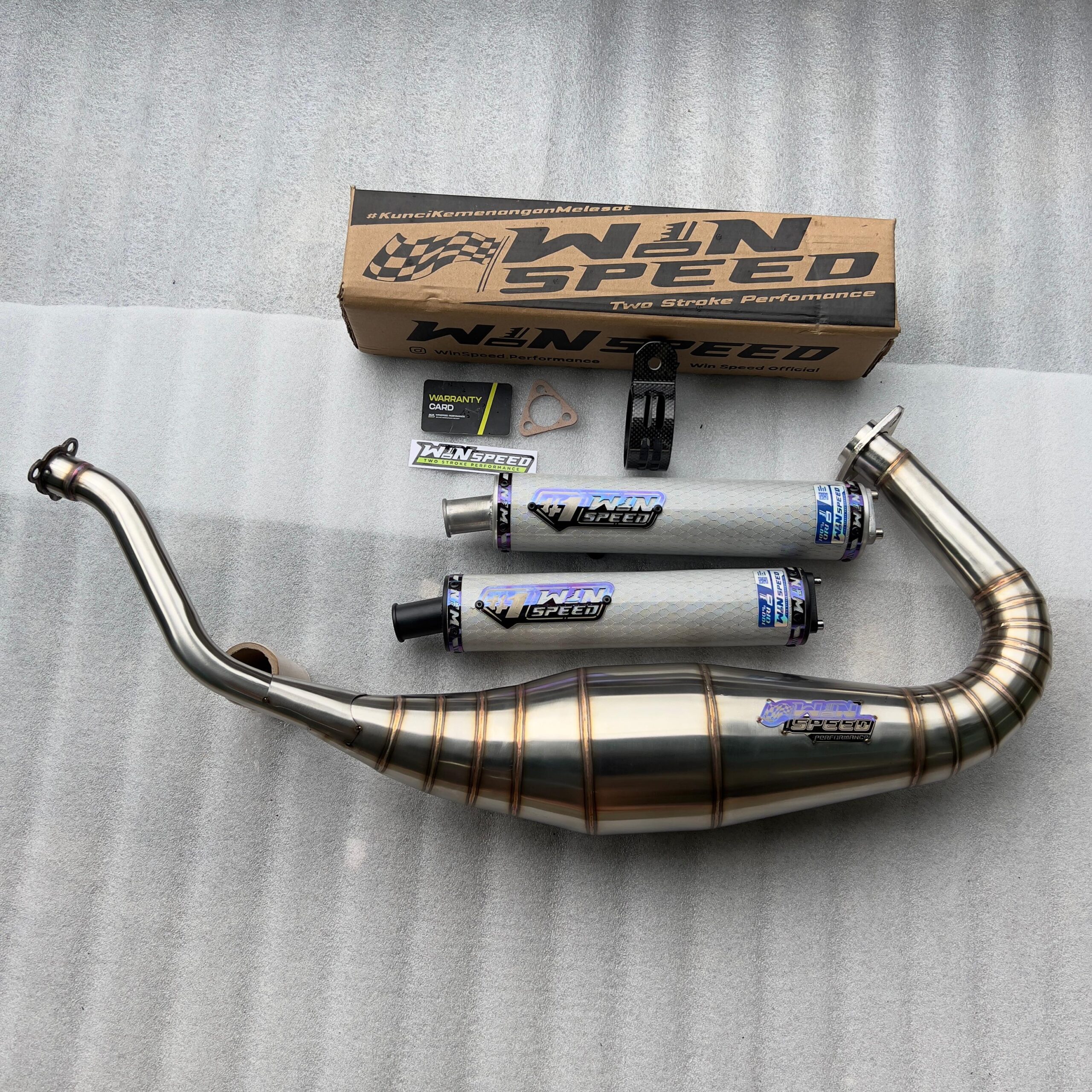 Fullsystem Silencers Carbon Hexagon Texalium Glossy , Exhaust Chamber Semi Cobra, stainless steel worm welding , KR150, KRR150, KRR150ZX, Serpico