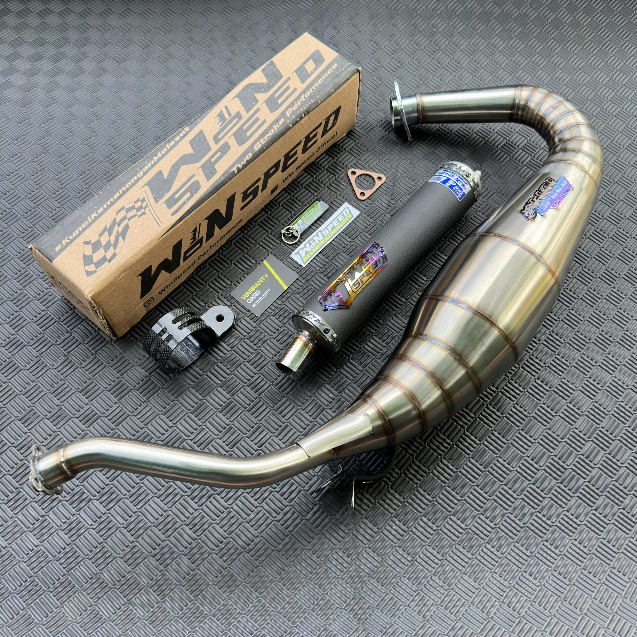 Fullsystem Silencers Carbon Plain Doff , Exhaust Chamber Semi Cobra, stainless steel worm welding , KR150, KRR150, KRR150ZX, Serpico - Image 4