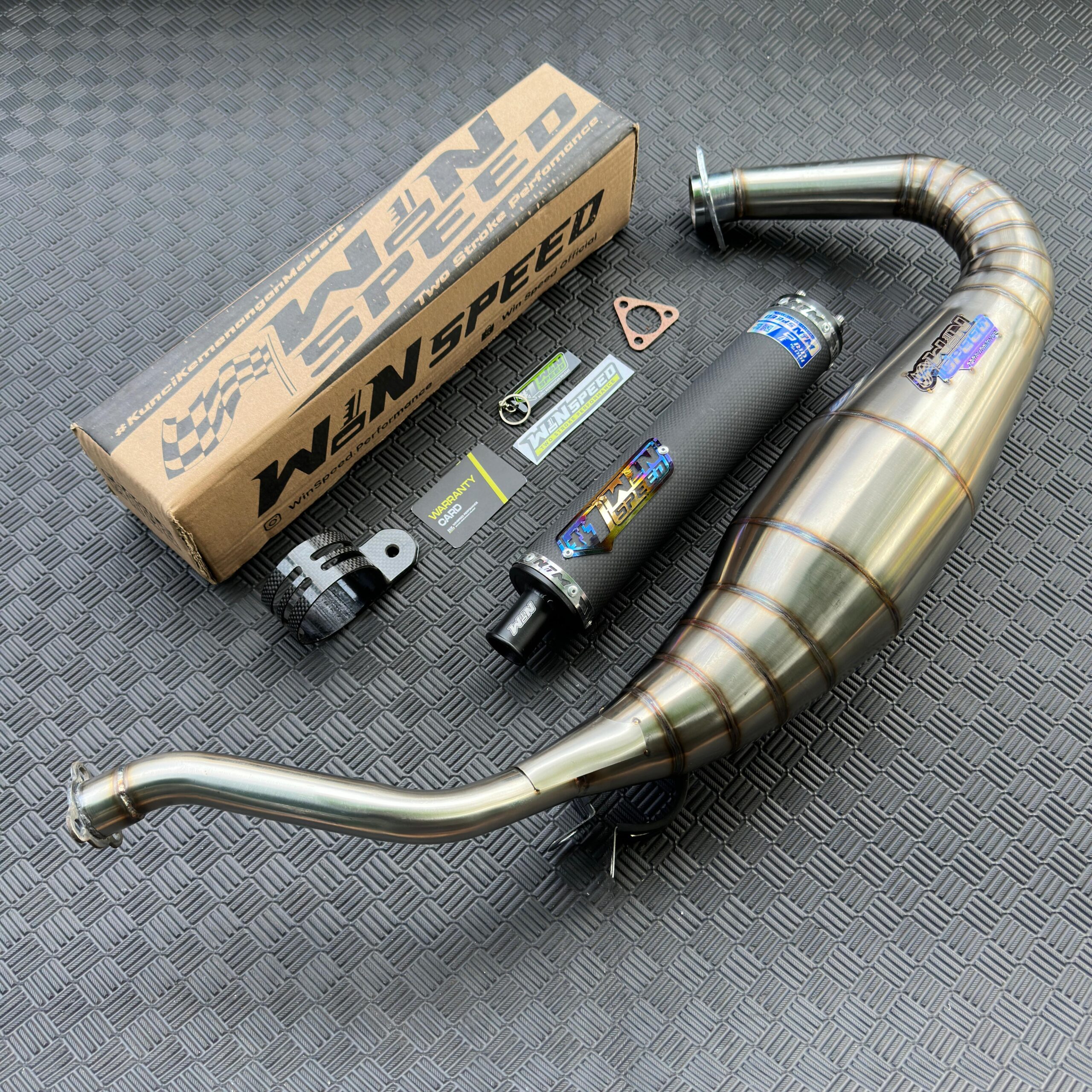 Fullsystem Silencers Carbon Plain Doff , Exhaust Chamber Semi Cobra, stainless steel worm welding , KR150, KRR150, KRR150ZX, Serpico - Image 3