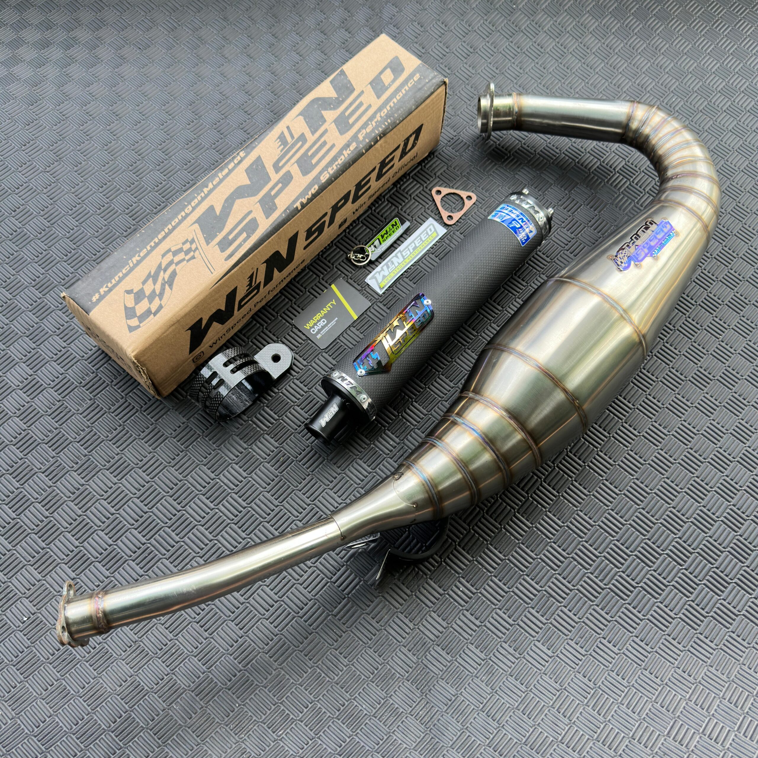 Fullsystem Silencers Carbon Plain Doff , Exhaust Chamber Standar, stainless steel worm welding , KR150, KRR150, KRR150ZX, Serpico - Image 2
