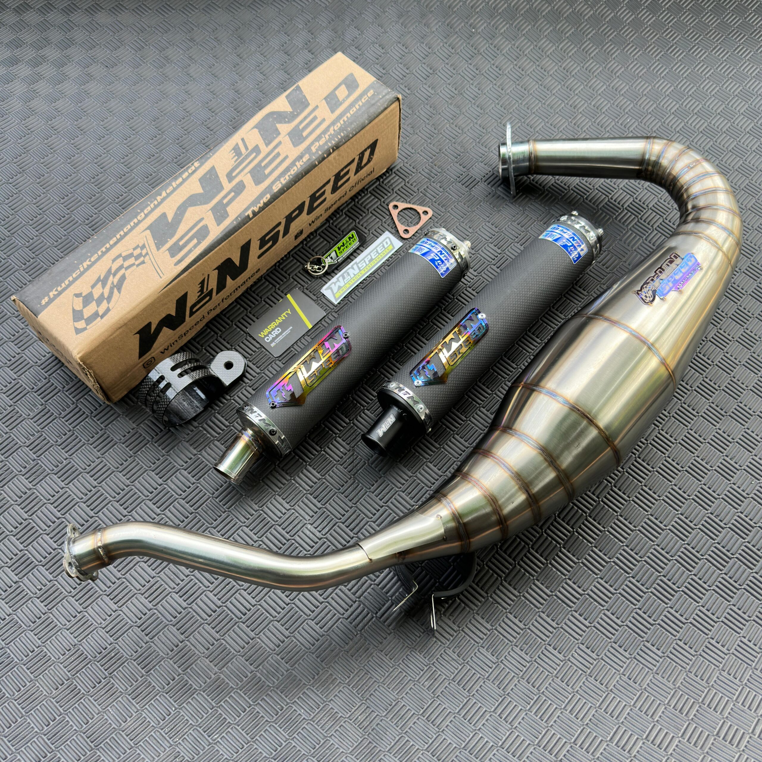 Fullsystem Silencers Carbon Plain Doff , Exhaust Chamber Semi Cobra, stainless steel worm welding , KR150, KRR150, KRR150ZX, Serpico - Image 2
