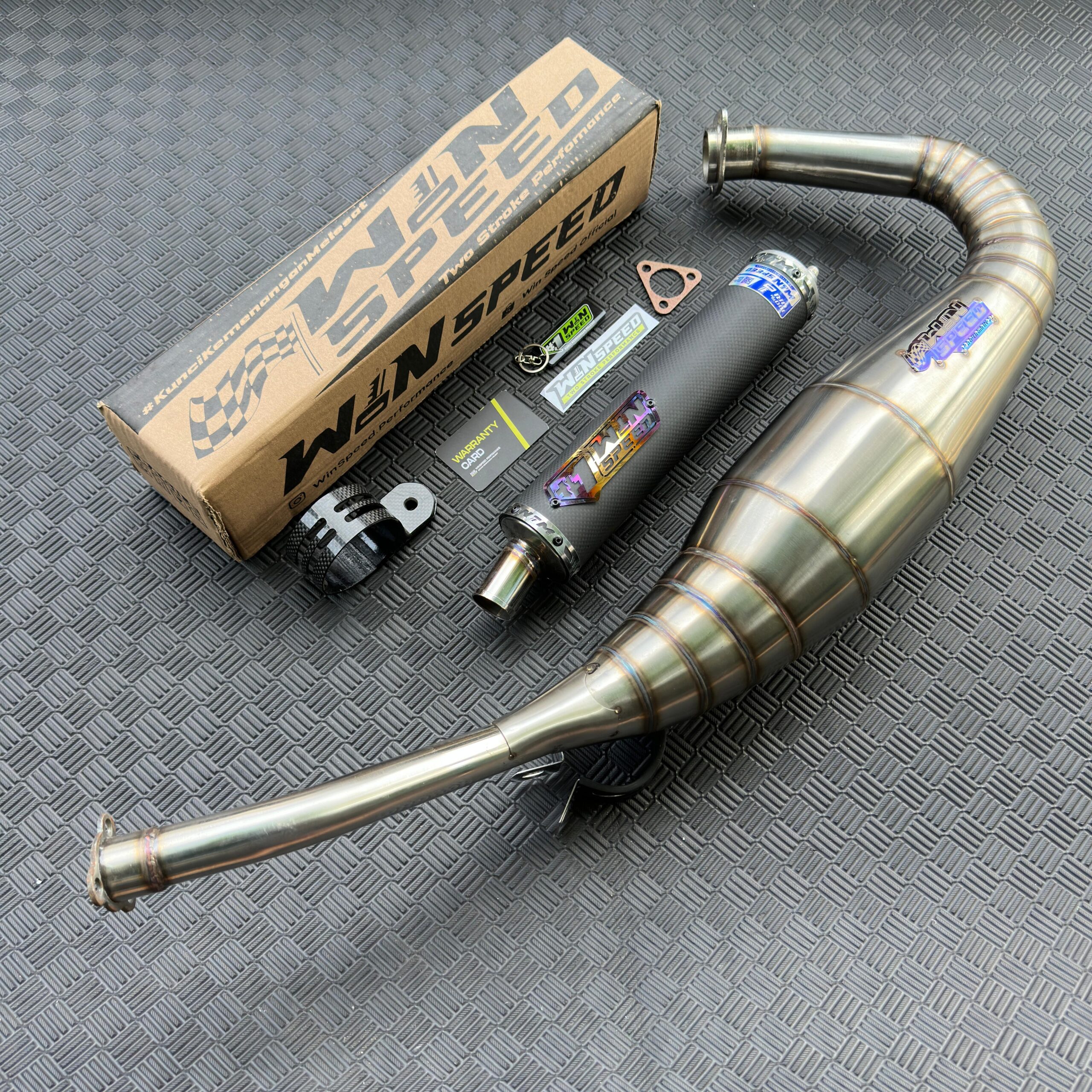 Fullsystem Silencers Carbon Plain Doff , Exhaust Chamber Standar, stainless steel worm welding , KR150, KRR150, KRR150ZX, Serpico - Image 3