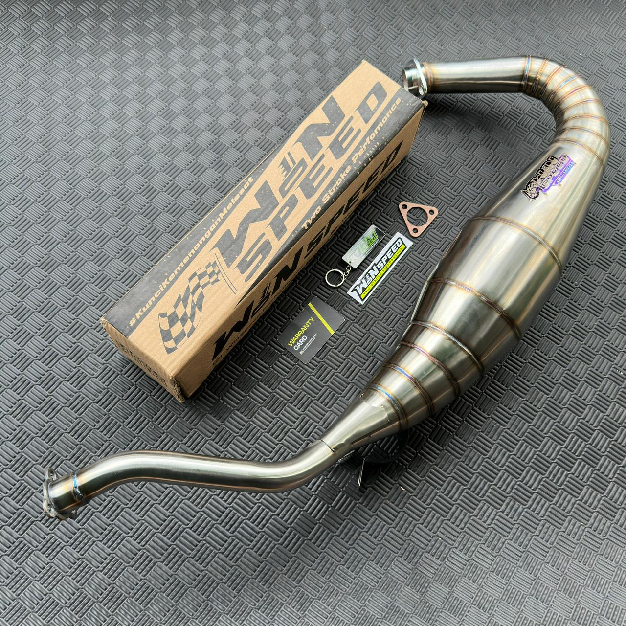 Set, Exhaust Chamber Cobra Step Variasi, worm welded stainless steel , KR150, KRR150, KRR150ZX, Serpico - Image 3