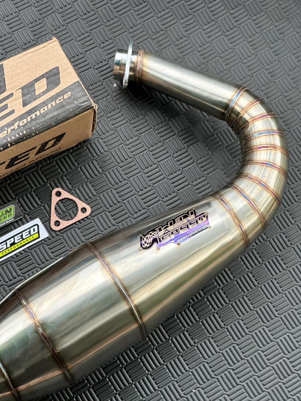 Set, Exhaust Chamber Cobra Step Variasi, worm welded stainless steel , KR150, KRR150, KRR150ZX, Serpico - Image 5