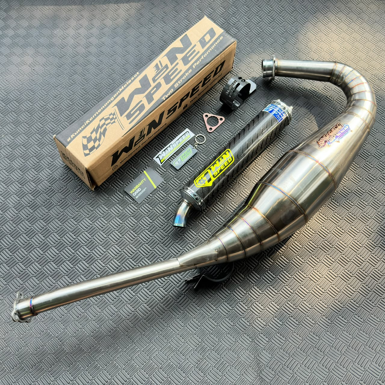 Fullsystem Silencers Carbon Jaguar & Lightning , Exhaust Chamber Standar, stainless steel worm welding , KR150, KRR150, KRR150ZX, Serpico - Image 3