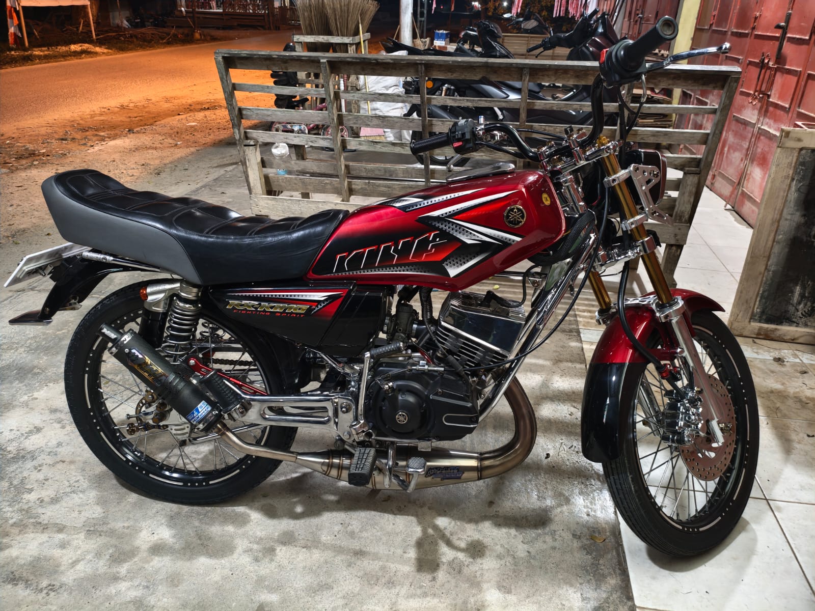 Fullsystem Silencer Carbon Plain Doff & Spreadtow, Exhaust Chamber Stainless PDK undercarriage model , YAMAHA RX KING | RXS | RX SERIES - Image 10