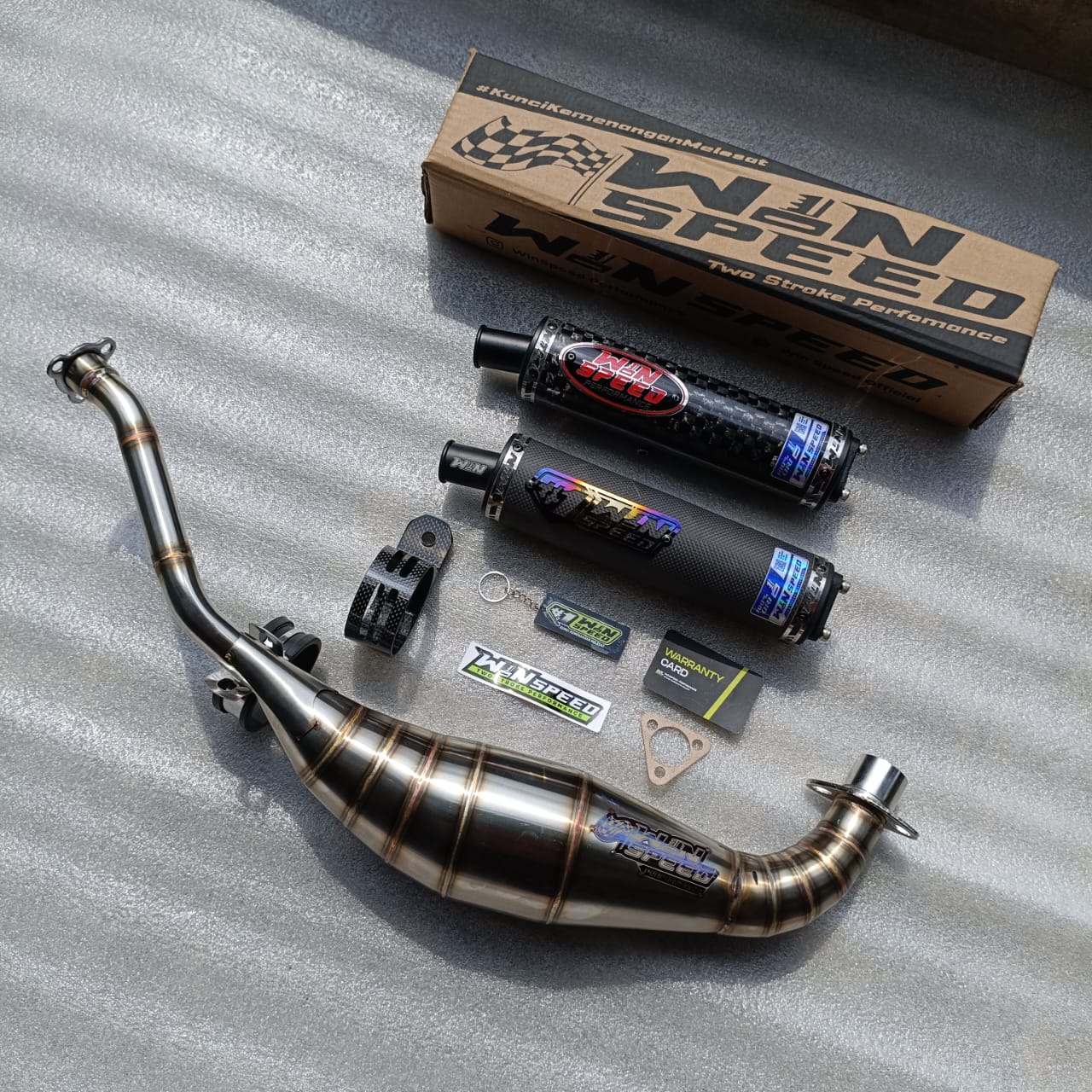 Fullsystem Silencer Carbon Plain Doff & Spreadtow, Exhaust Chamber Stainless COBRA'S UNDERGROUND Model , YAMAHA F1ZR, F1Z, FORCE ONE