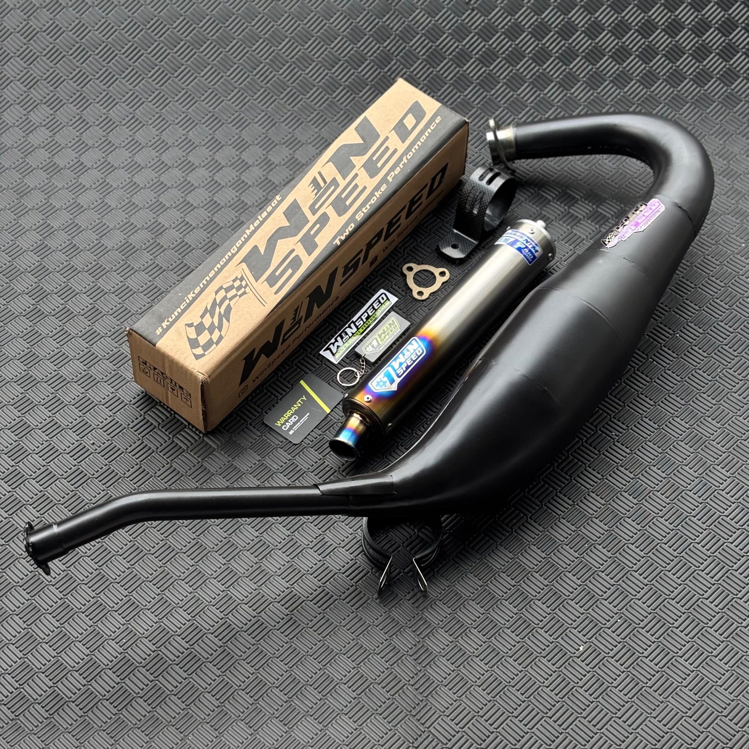 Fullsystem Silencers Full Titanium , Exhaust Chamber Step Standar, Clearcoated Mild Steel Black Coating, KR150, KRR150, KRR150ZX, Serpico