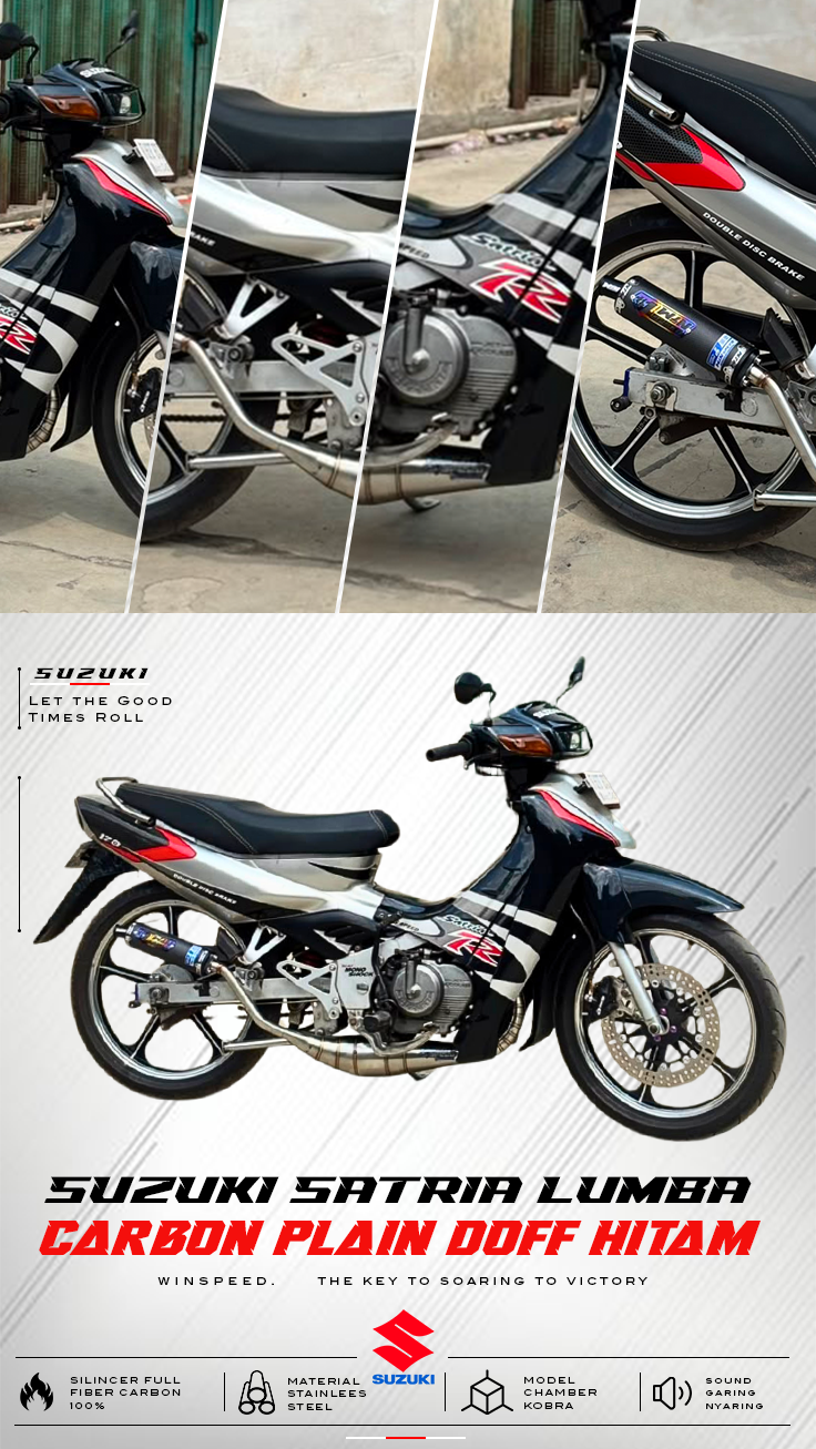 Fullsystem Silencers Carbon Spreadtow & Plain Doff , Exhaust Chamber Stainlees & Galvanized Cobra , SATRIA 2 STROKE - Image 8