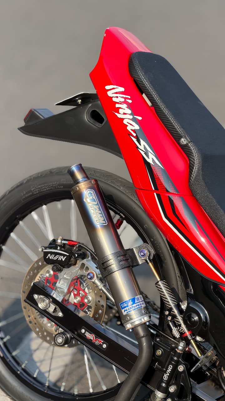 Fullsystem Silencers FULL TITANIUM , Exhaust Chamber Super Cobra, Clearcoated Mild Steel Black Coating, KR150, KRR150, KRR150ZX, Serpico - Image 4