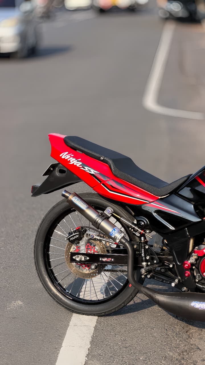 Fullsystem Silencers FULL TITANIUM , Exhaust Chamber Super Cobra, Clearcoated Mild Steel Black Coating, KR150, KRR150, KRR150ZX, Serpico - Image 5