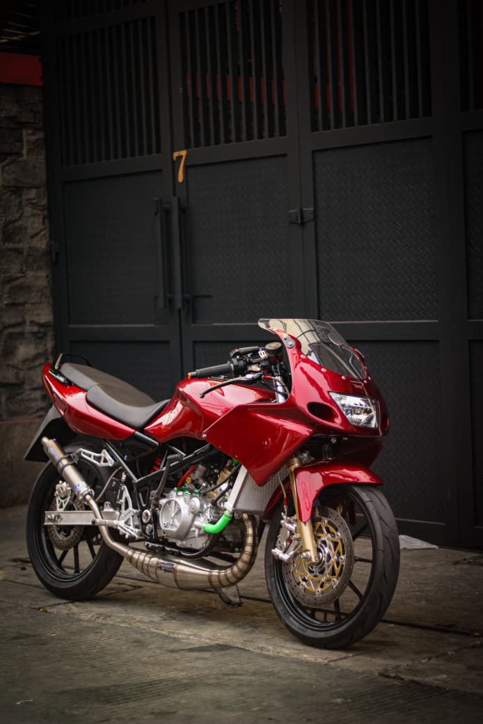 Fullsystem Silencers Full Titanium , Exhaust Chamber Step Standar, stainless steel worm welding , KR150, KRR150, KRR150ZX, Serpico - Image 4
