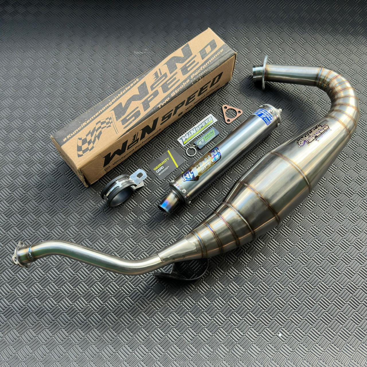 Fullsystem Silencers Half Blue Series , Exhaust Chamber Semi Cobra, stainless steel worm welding , KR150, KRR150, KRR150ZX, Serpico - Image 2