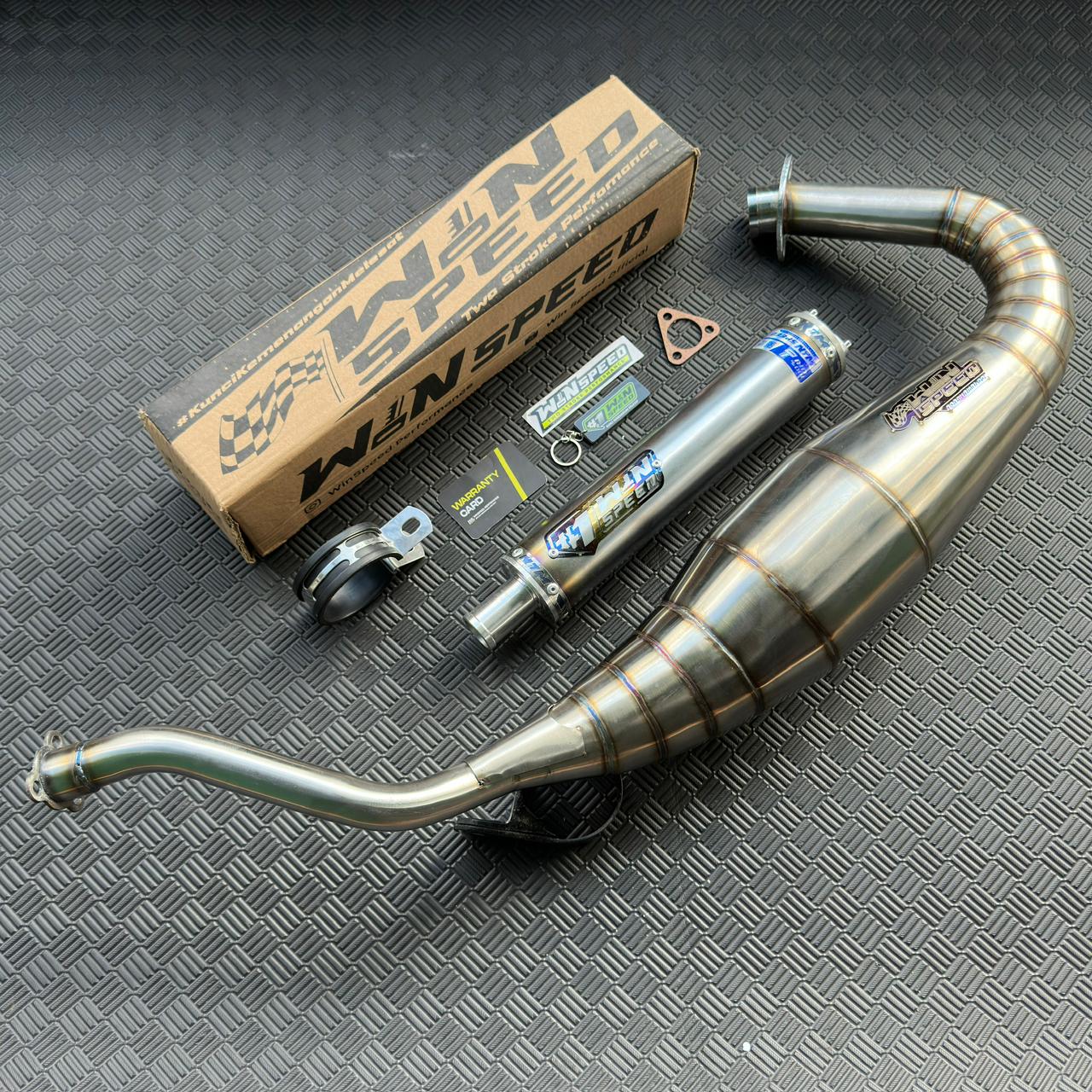 Fullsystem Silencers Half Blue Series , Exhaust Chamber Semi Cobra, stainless steel worm welding , KR150, KRR150, KRR150ZX, Serpico - Image 4