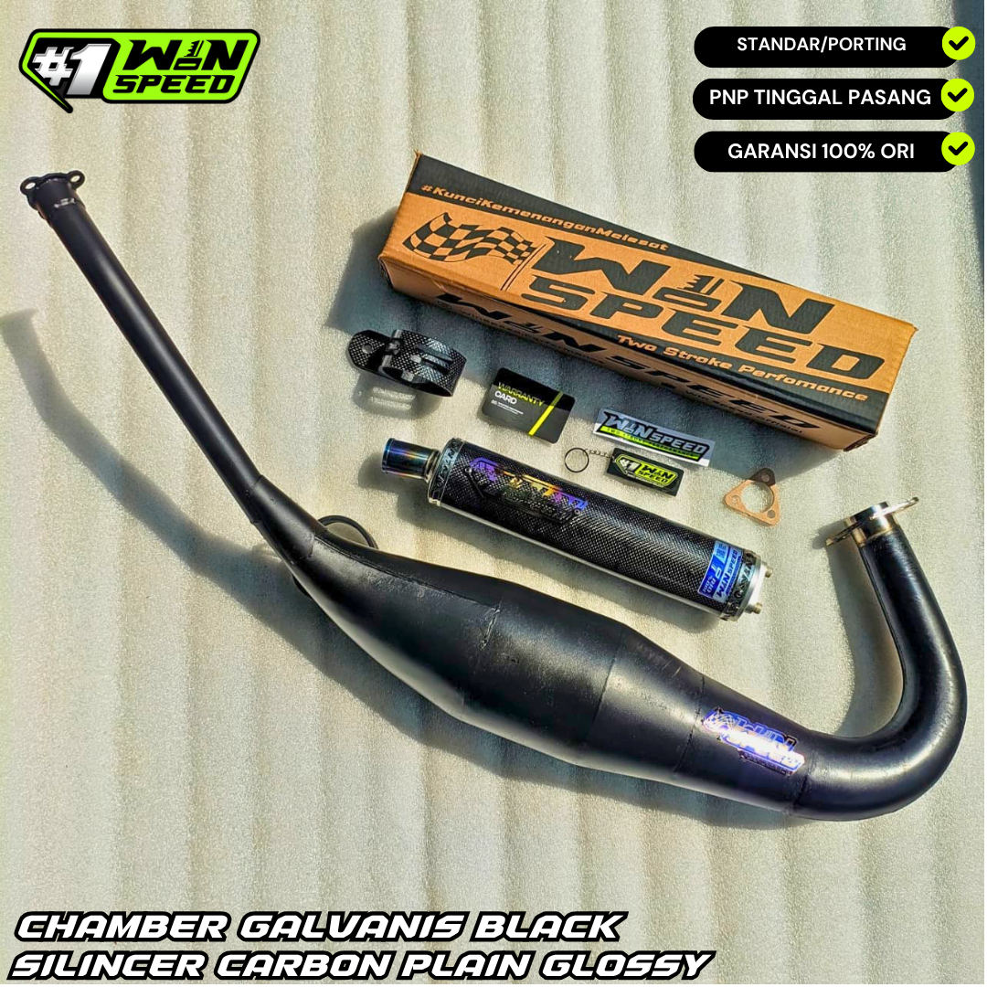 Fullsystem Silencers Twill Muzzle Titanium , Exhaust Chamber Step Standar, Clearcoated Mild Steel Black Coating, KR150, KRR150, KRR150ZX, Serpico