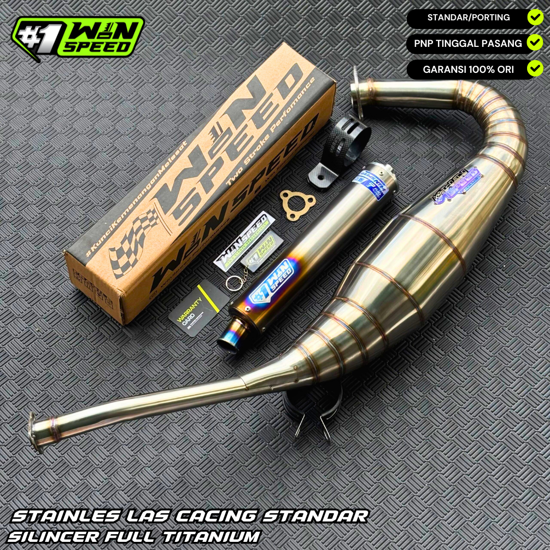 Fullsystem Silencers Full Titanium , Exhaust Chamber Step Standar, stainless steel worm welding , KR150, KRR150, KRR150ZX, Serpico