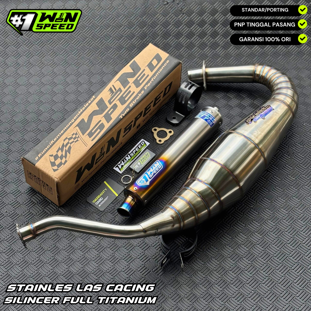 Fullsystem Silencers Full Titanium , Exhaust Chamber Semi Cobra, stainless steel worm welding , KR150, KRR150, KRR150ZX, Serpico