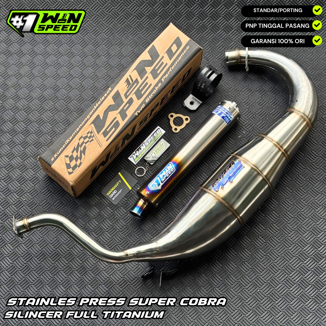 Fullsystem Silencers Full Titanium , Exhaust Chamber Super Cobra, Stainless Press , KR150, KRR150, KRR150ZX, Serpico