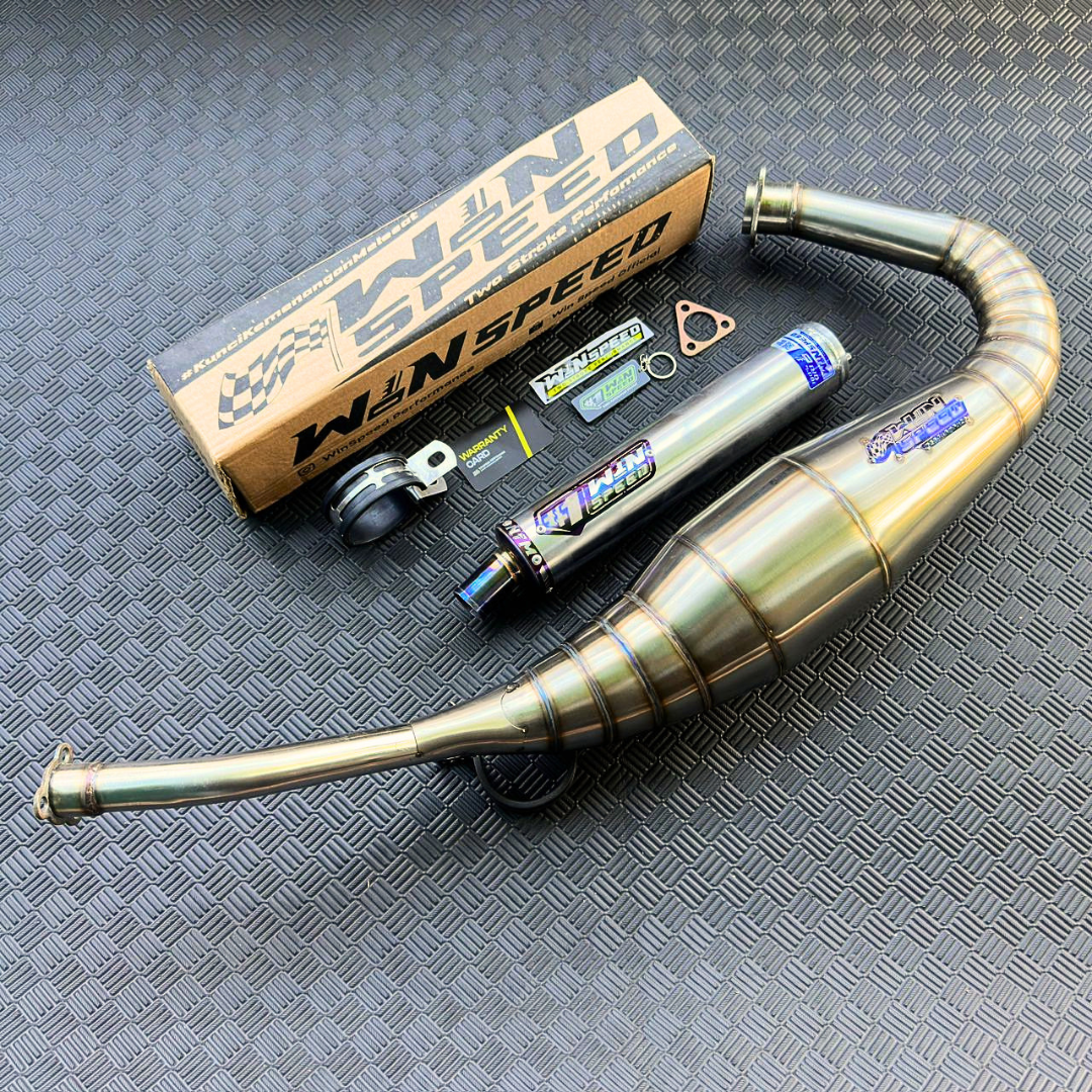 Fullsystem Silencers Aluminium Logo List Purple , Exhaust Chamber Step Standar, stainless steel worm welding , KR150, KRR150, KRR150ZX, Serpico - Image 2