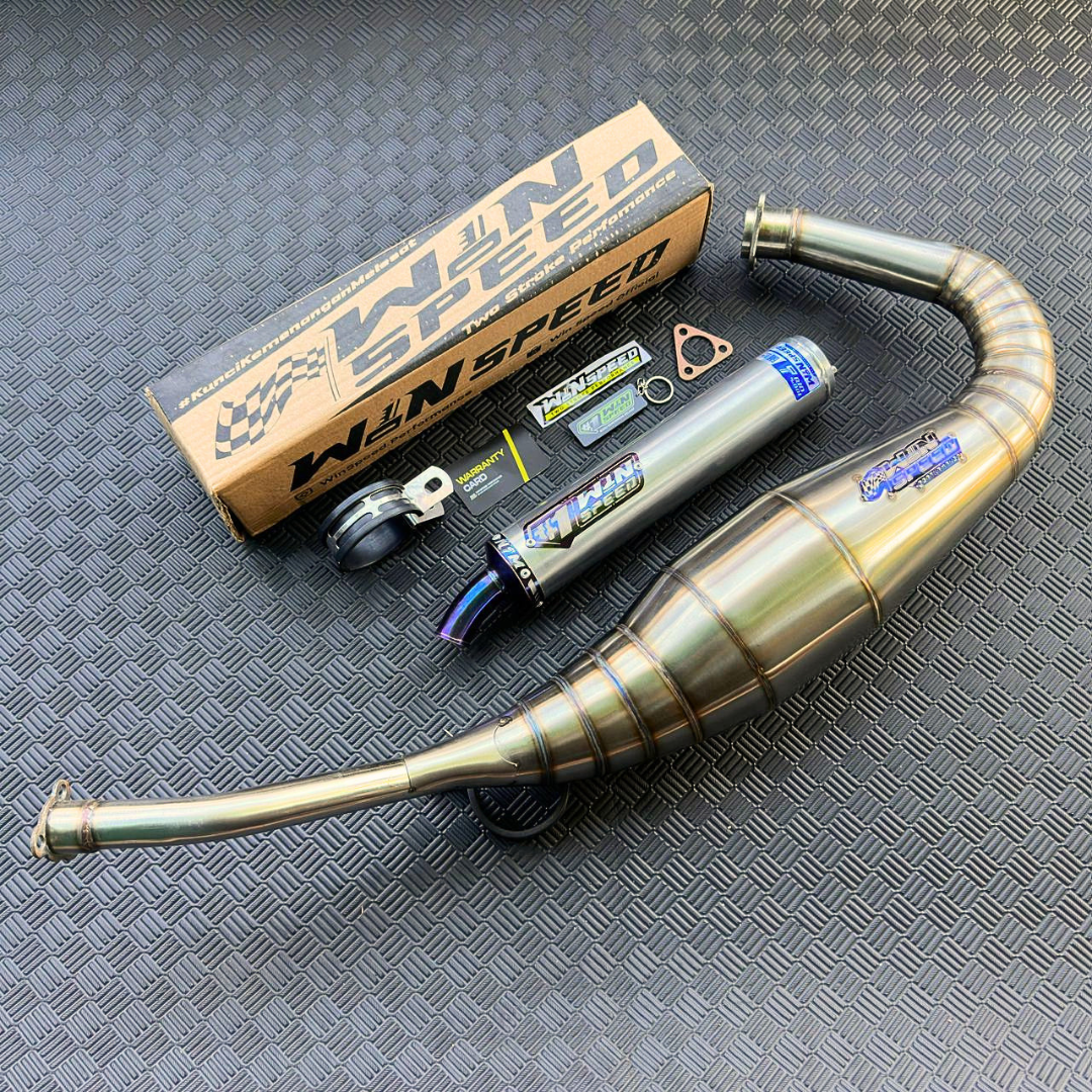 Fullsystem Silencers Aluminium Logo List Purple , Exhaust Chamber Step Standar, stainless steel worm welding , KR150, KRR150, KRR150ZX, Serpico - Image 3