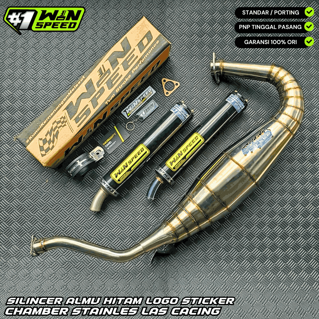 Fullsystem Silencers Aluminium Logo Sticker , Exhaust Chamber Semi Cobra, stainless steel worm welding , KR150, KRR150, KRR150ZX, Serpico