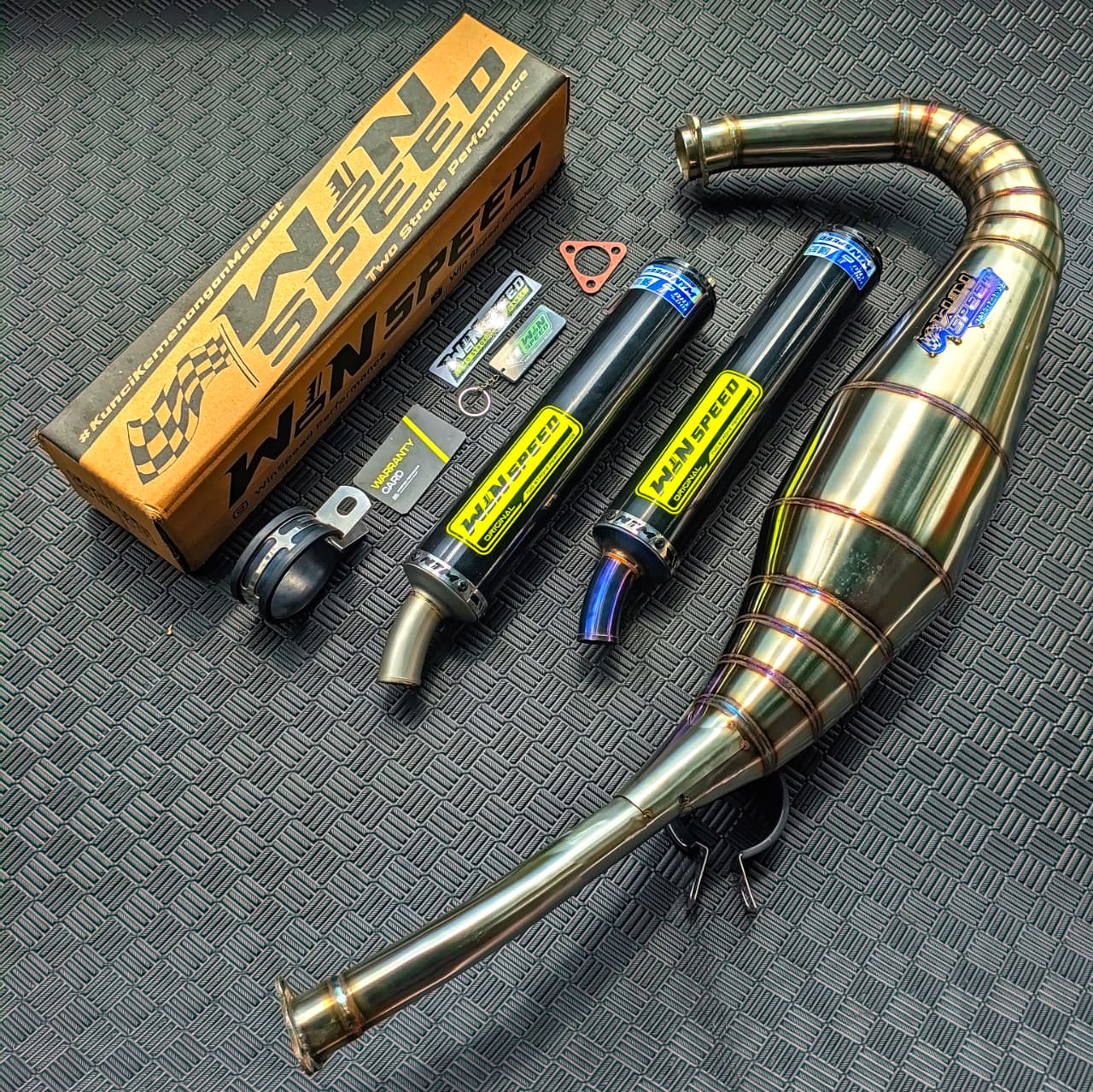 Fullsystem Silencers Aluminium Logo Sticker , Exhaust Chamber Step Standar, stainless steel worm welding , KR150, KRR150, KRR150ZX, Serpico