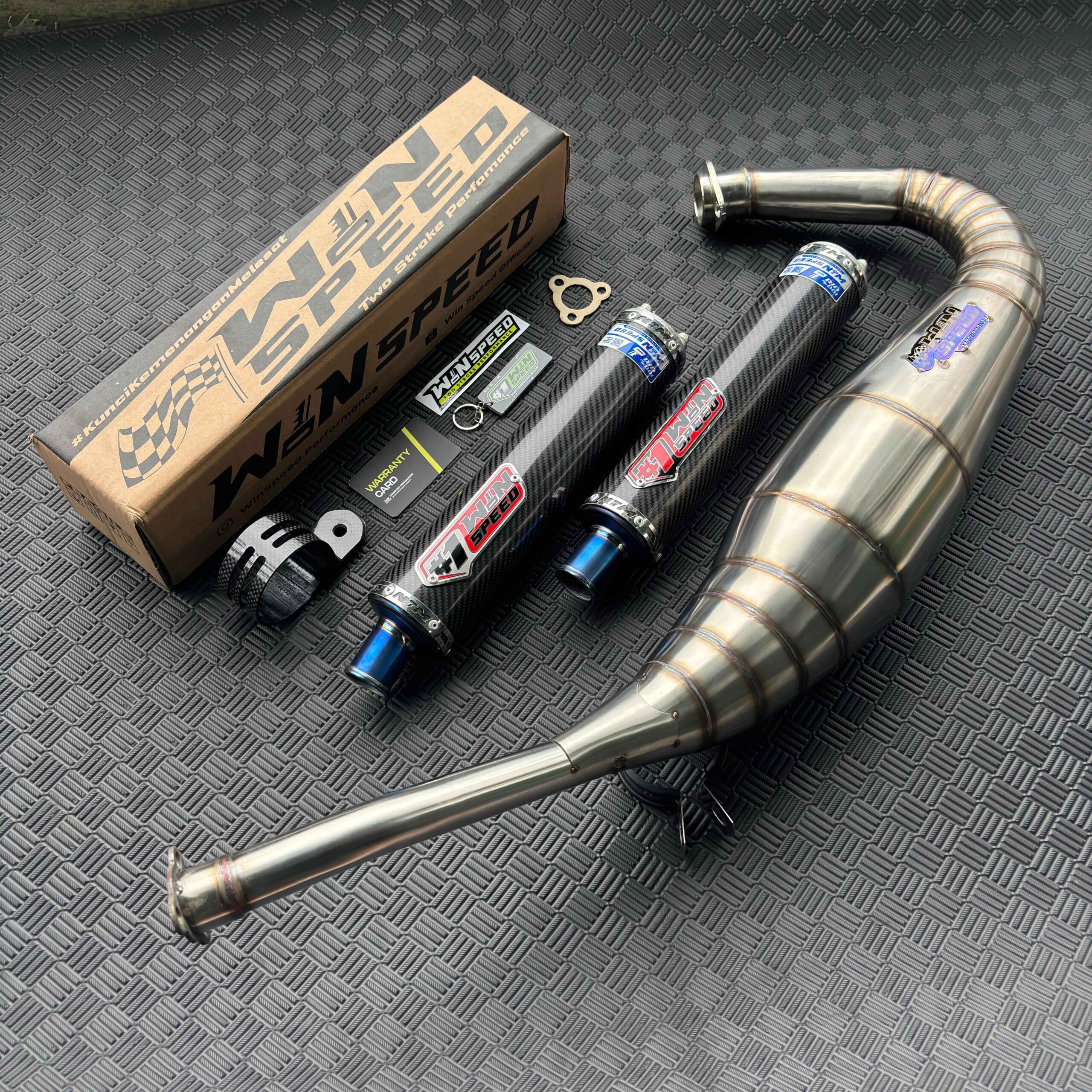 Fullsystem Silencers Full Titanium , Exhaust Chamber Step Standar, stainless steel worm welding , KR150, KRR150, KRR150ZX, Serpico