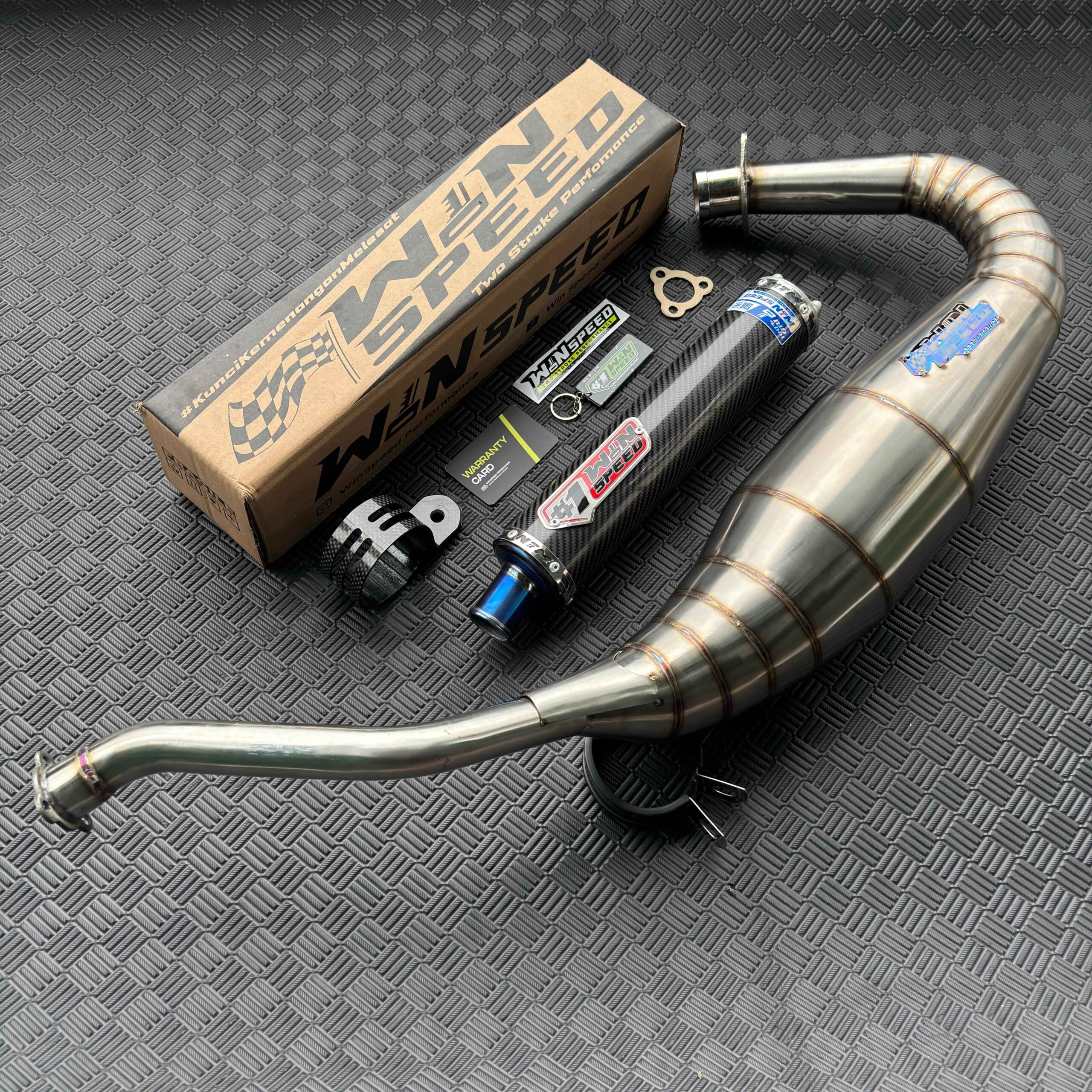 Fullsystem Silencers Carbon Twill Muzzle Titanium , Exhaust Chamber Semi Cobra, stainless steel worm welding , KR150, KRR150, KRR150ZX, Serpico - Image 3
