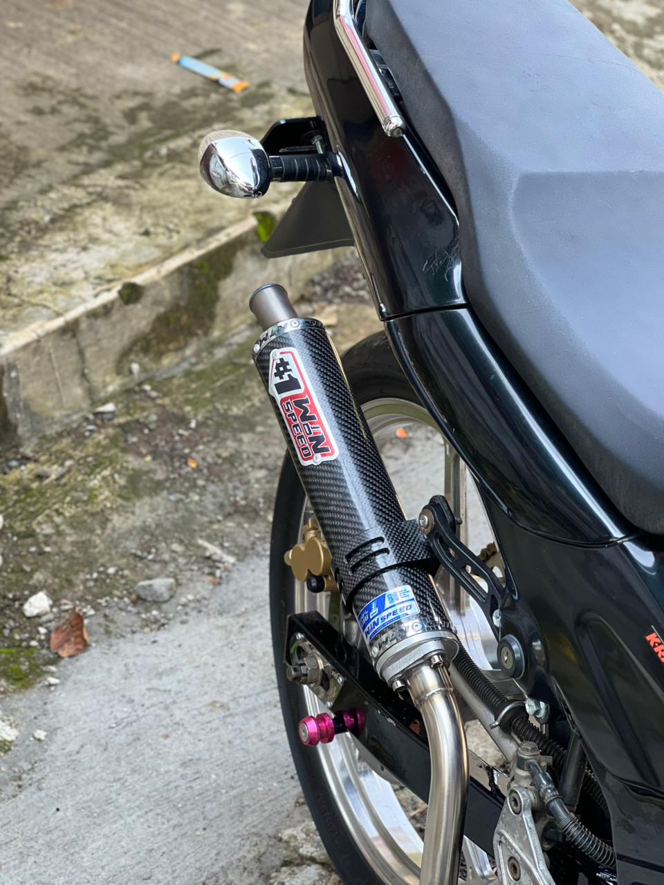 Fullsystem Silencers Carbon Twill Muzzle Titanium , Exhaust Chamber Semi Cobra, stainless steel worm welding , KR150, KRR150, KRR150ZX, Serpico - Image 6
