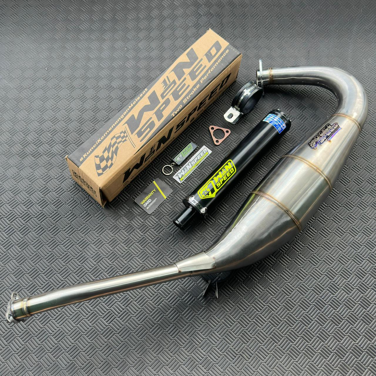 Fullsystem Silencers Alumunium Logo Red Black Coating , Exhaust Chamber Standar, Stainless Press , KR150, KRR150, KRR150ZX, Serpico