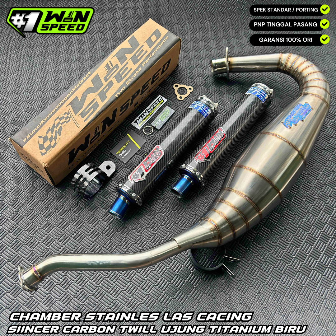 Fullsystem Silencers Carbon Twill Muzzle Titanium , Exhaust Chamber Semi Cobra, stainless steel worm welding , KR150, KRR150, KRR150ZX, Serpico