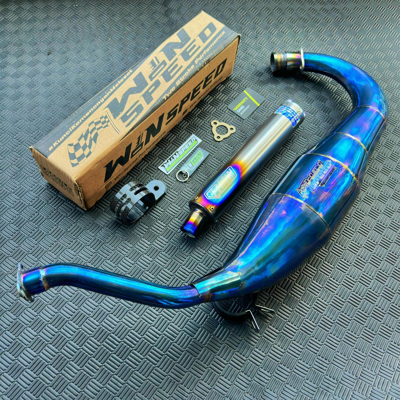 Fullsystem Silencers Full Titanium, Exhaust Chamber Standar/Cobra/Super Cobra, Stainless Press Full Blue , KR150, KRR150, KRR150ZX, Serpico - Image 2